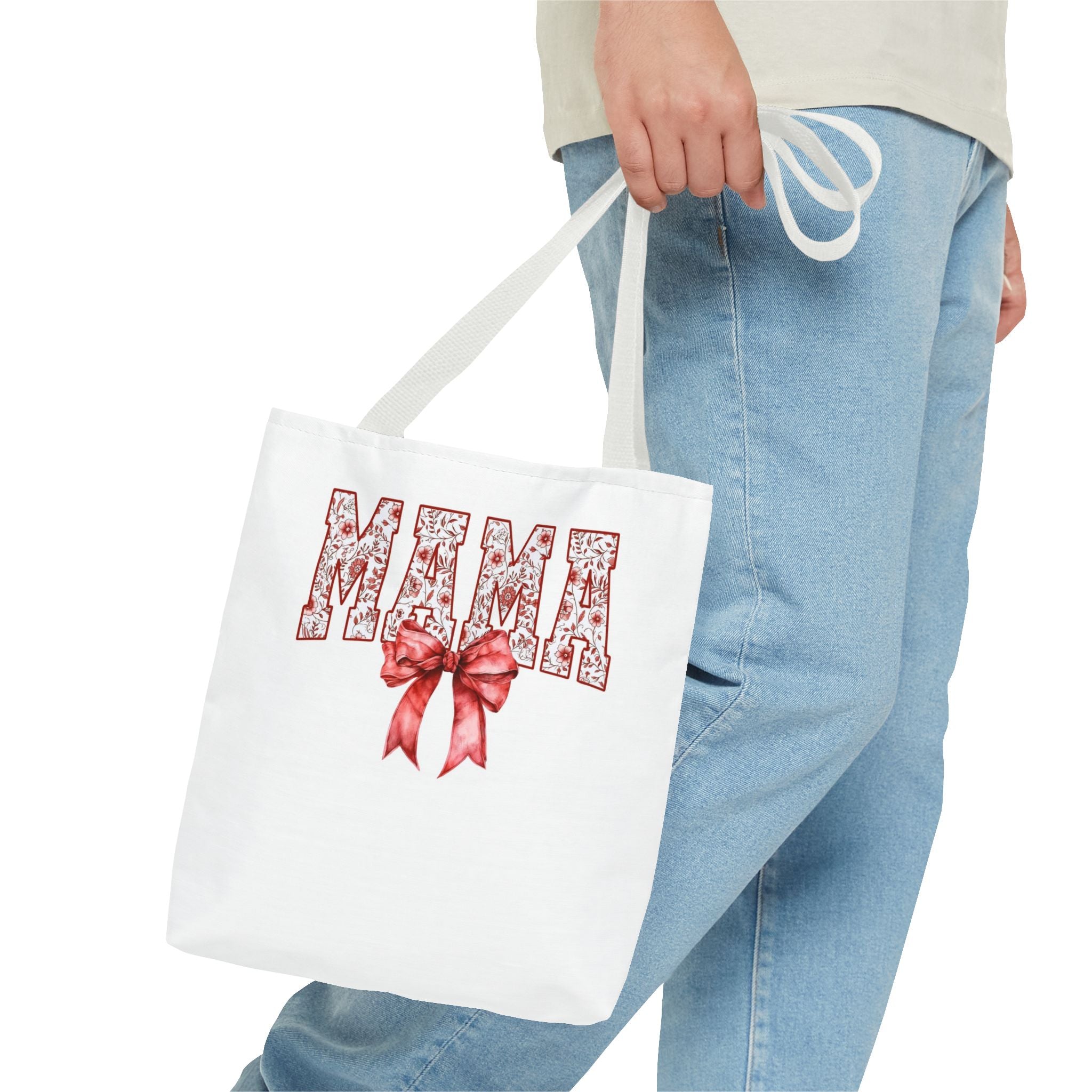 Mama Floral Bow Tote Bag – Mother's Day Gift Cotton Shopper
