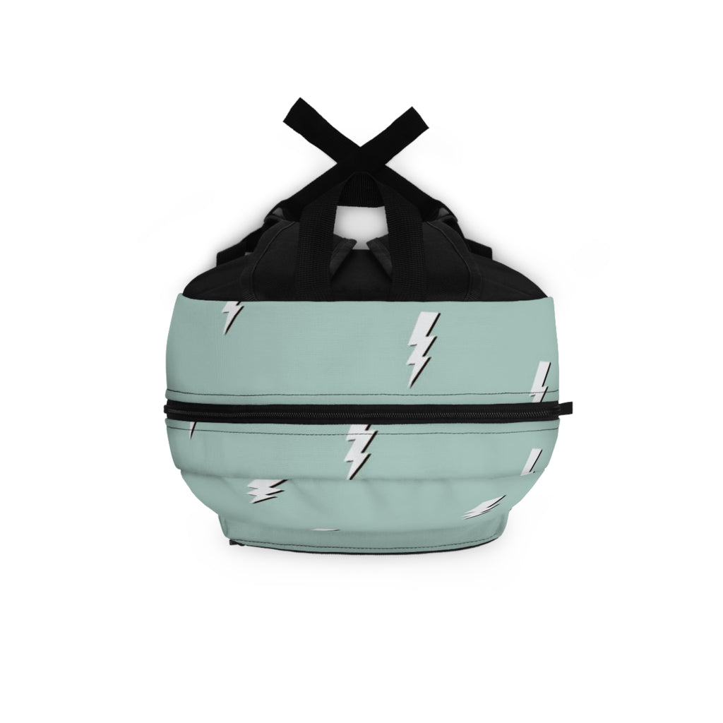 Lightning Bolt Mint Backpack — Cute Minimal Patterned School & Travel Bag