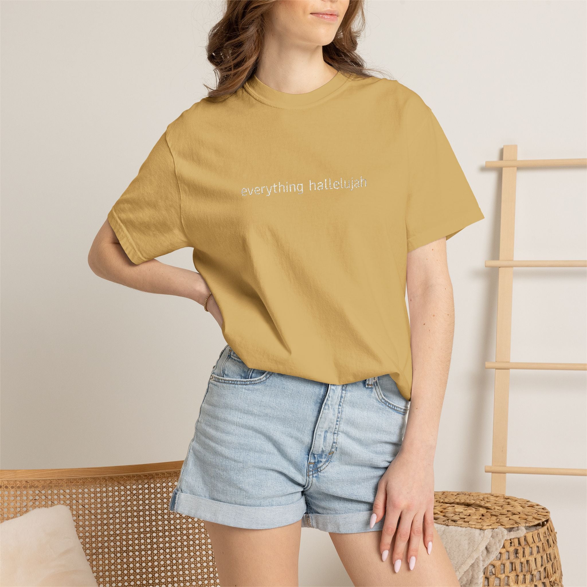 Everything Hallelujah embroidered T-shirt | religious typography, gospel