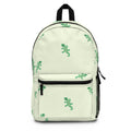 Lime Gecko Pattern Backpack — Cute Green Lizard Print School Bag