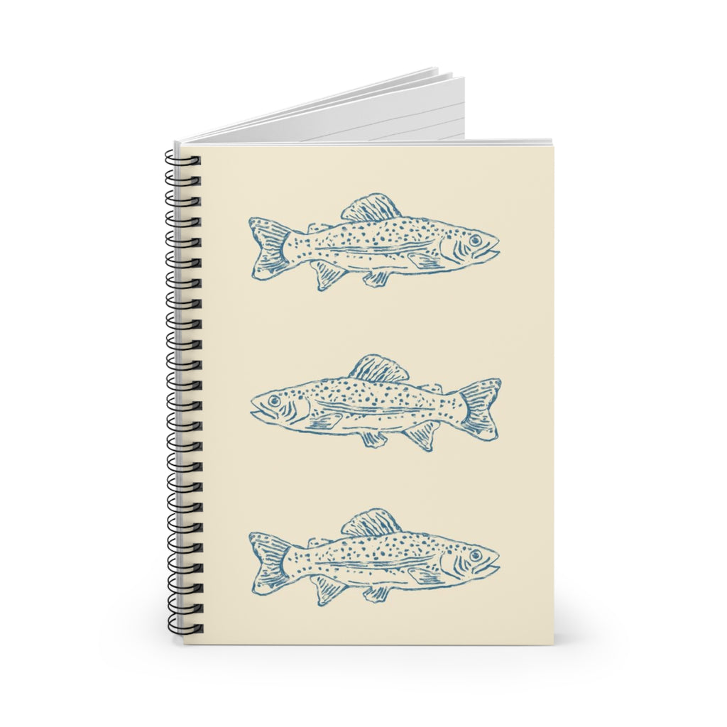 Trout Sketch Spiral Notebook — Ruled Fishing Journal