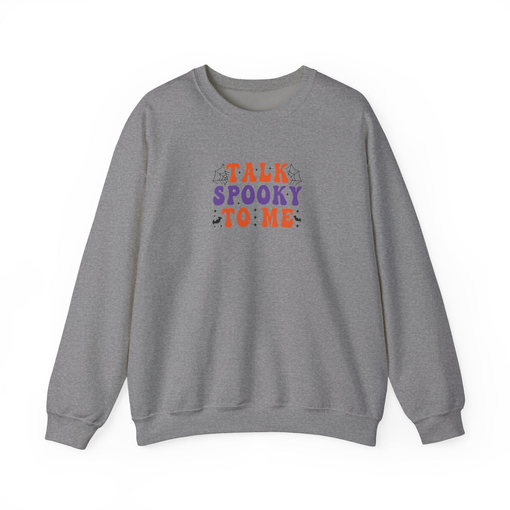 Talk Spooky To Me Crewneck Sweatshirt — Halloween Graphic Pullover