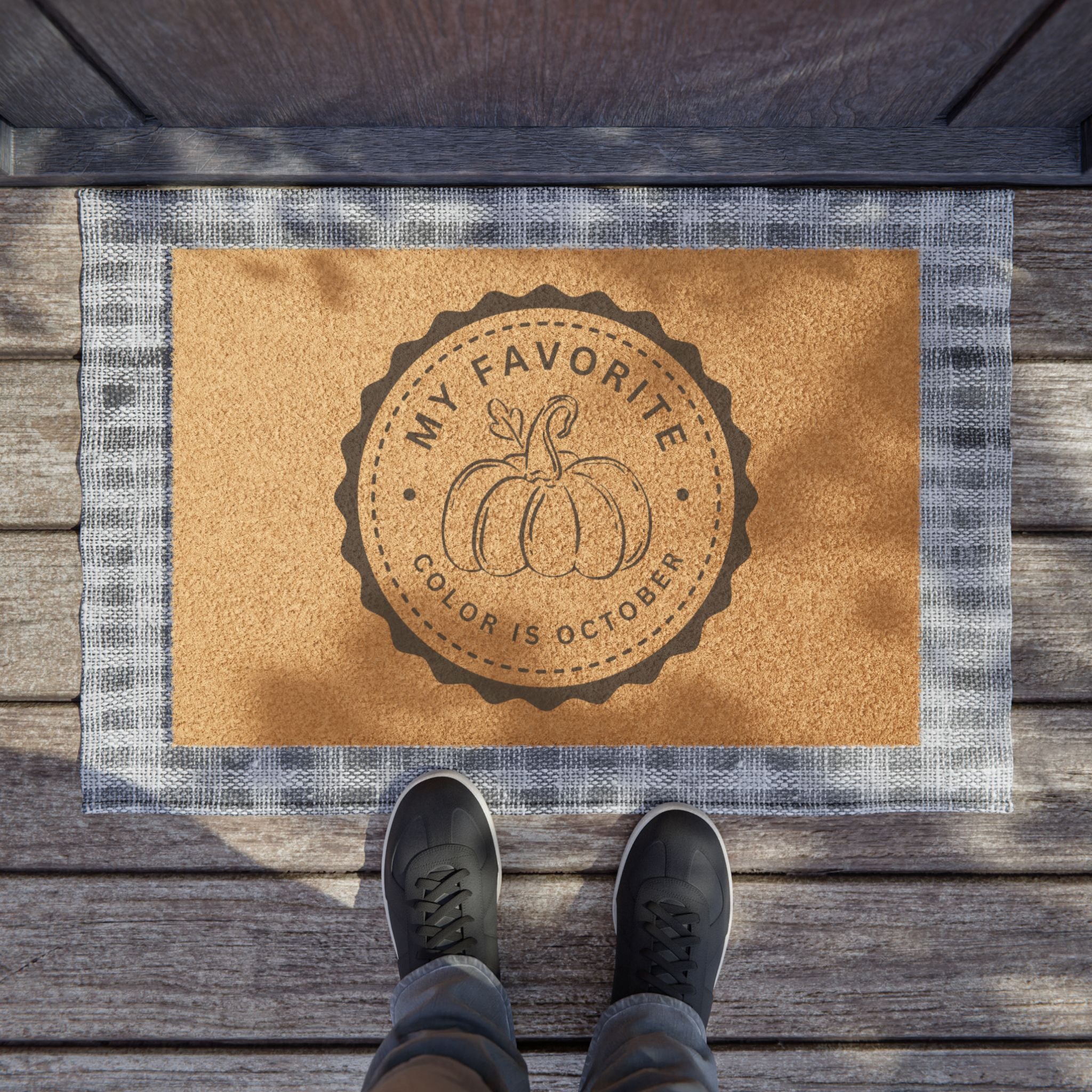 My Favorite Color is October Welcome Mat