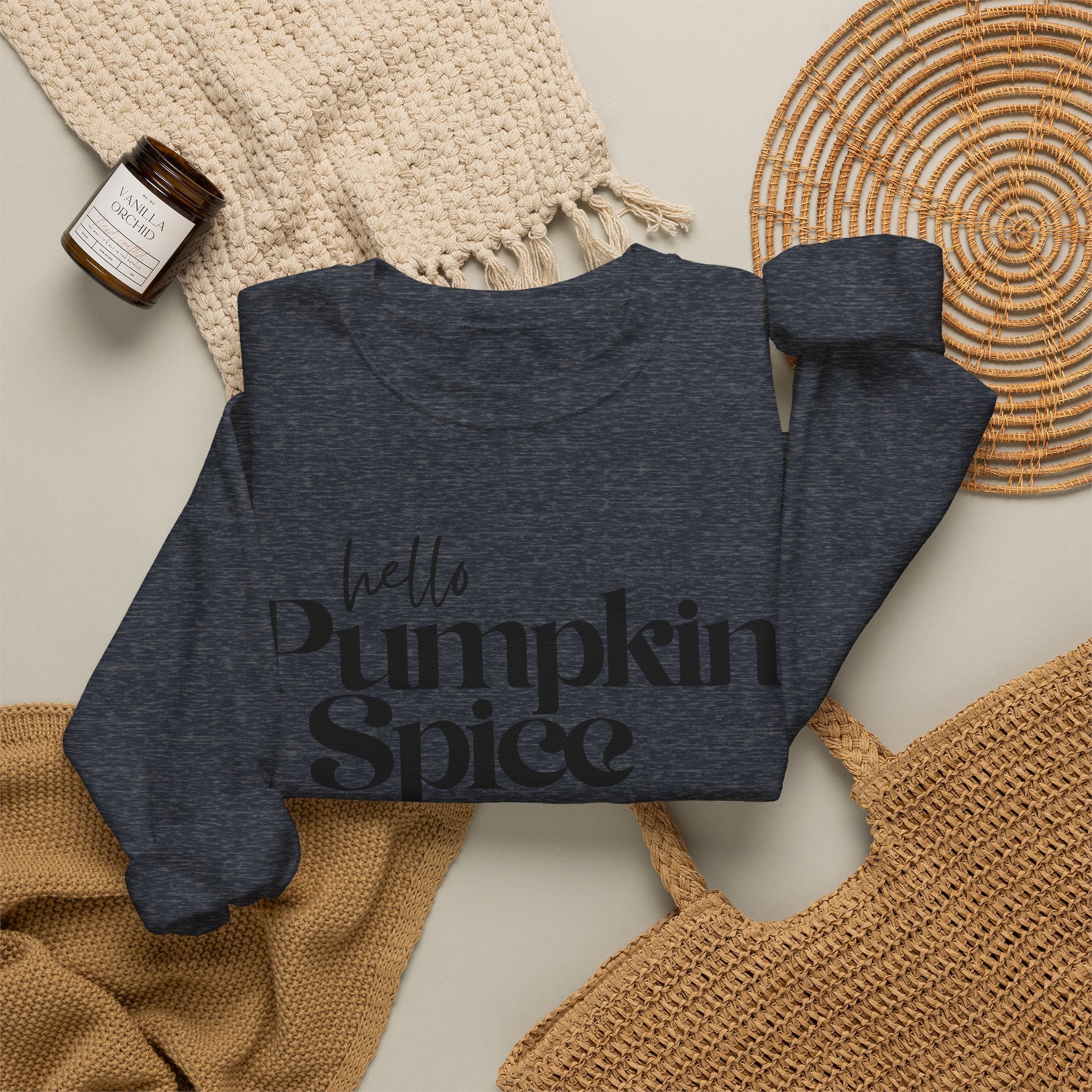 Pumpkin Spice Crewneck Sweatshirt — "hello Pumpkin Spice" Cozy Fall Pullover