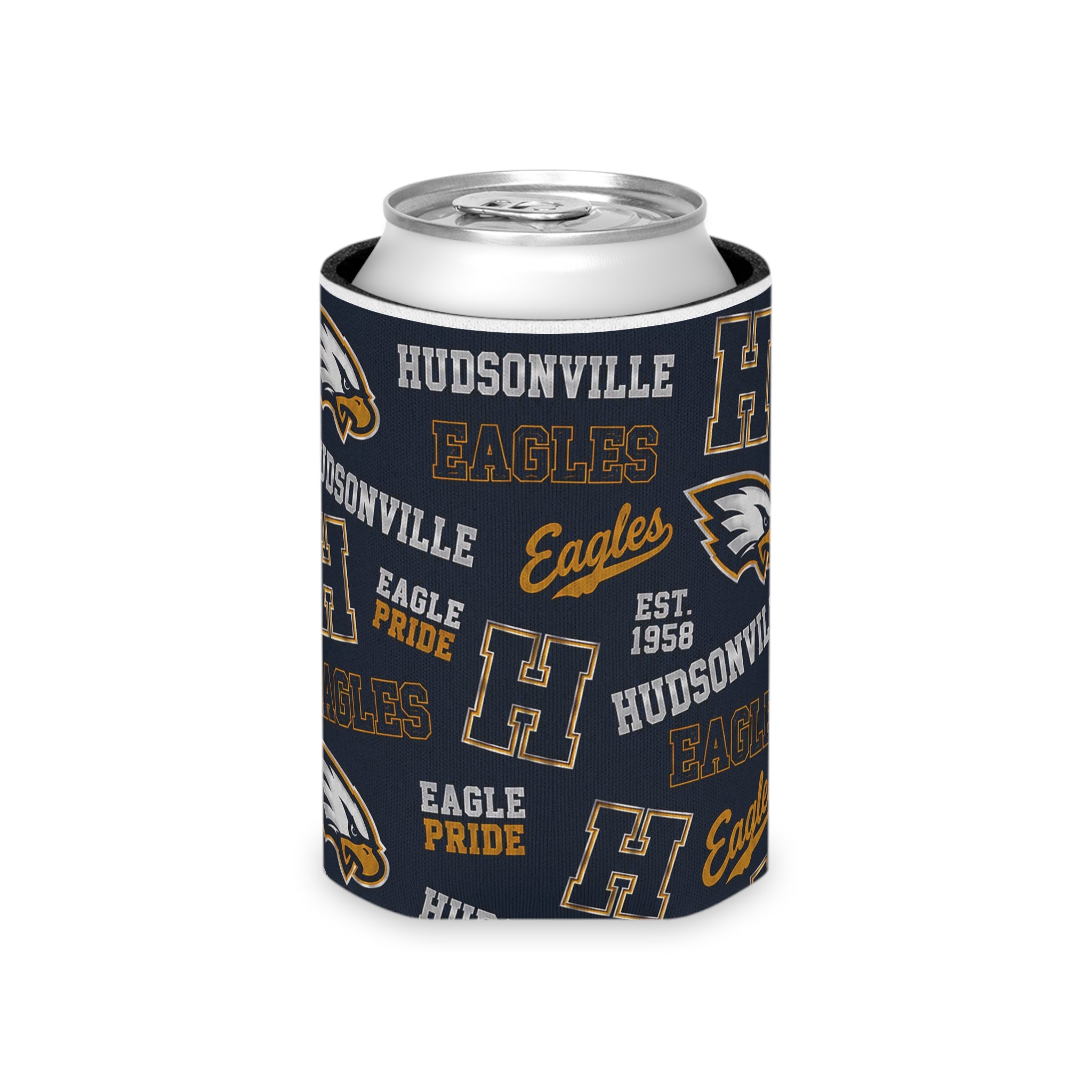 Can Cooler — Hudsonville Eagles Patterned Neoprene Can Koozie