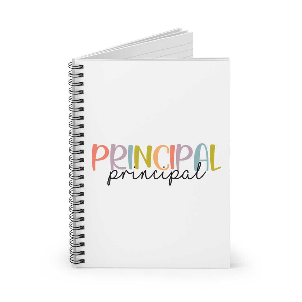 Principal Notebook – Colorful Pastel School Staff Spiral Notebook