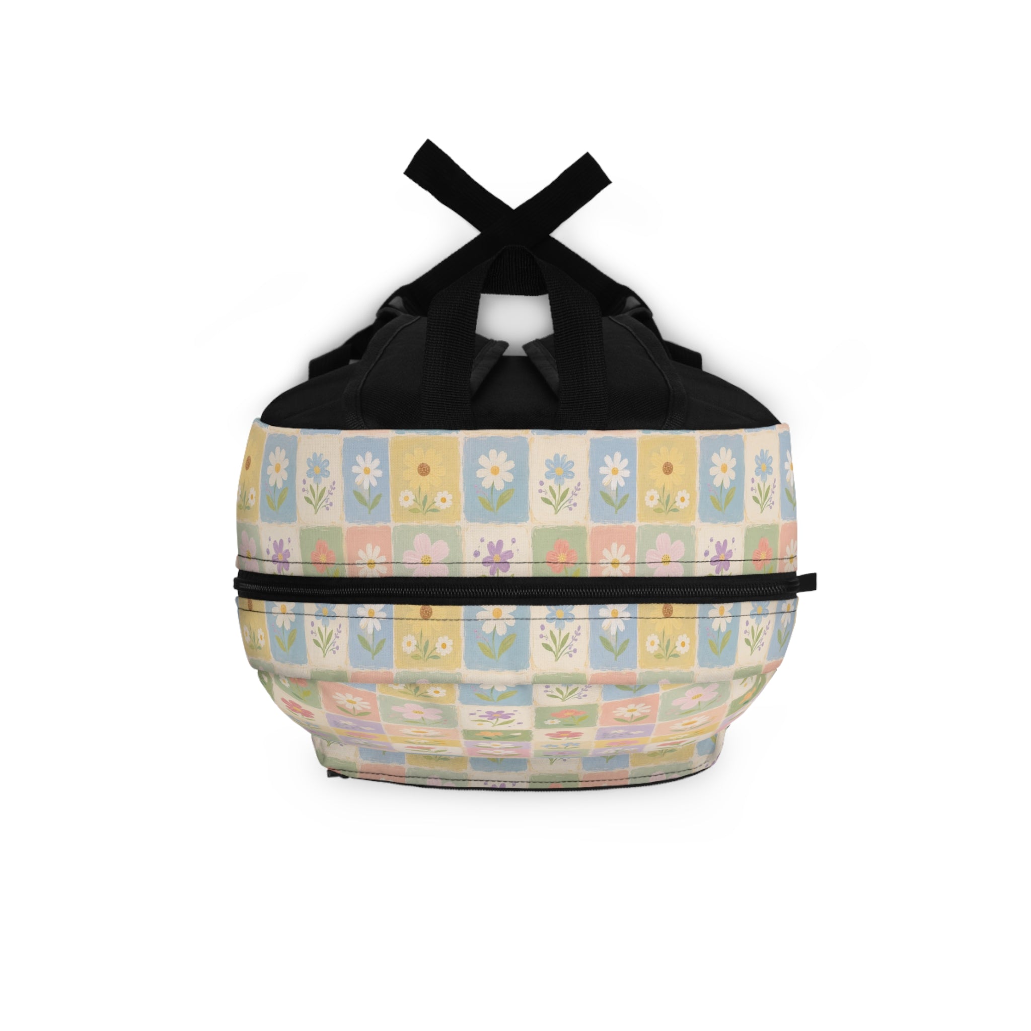 Floral Patchwork Backpack – Pastel Ditsy Flower Grid Print