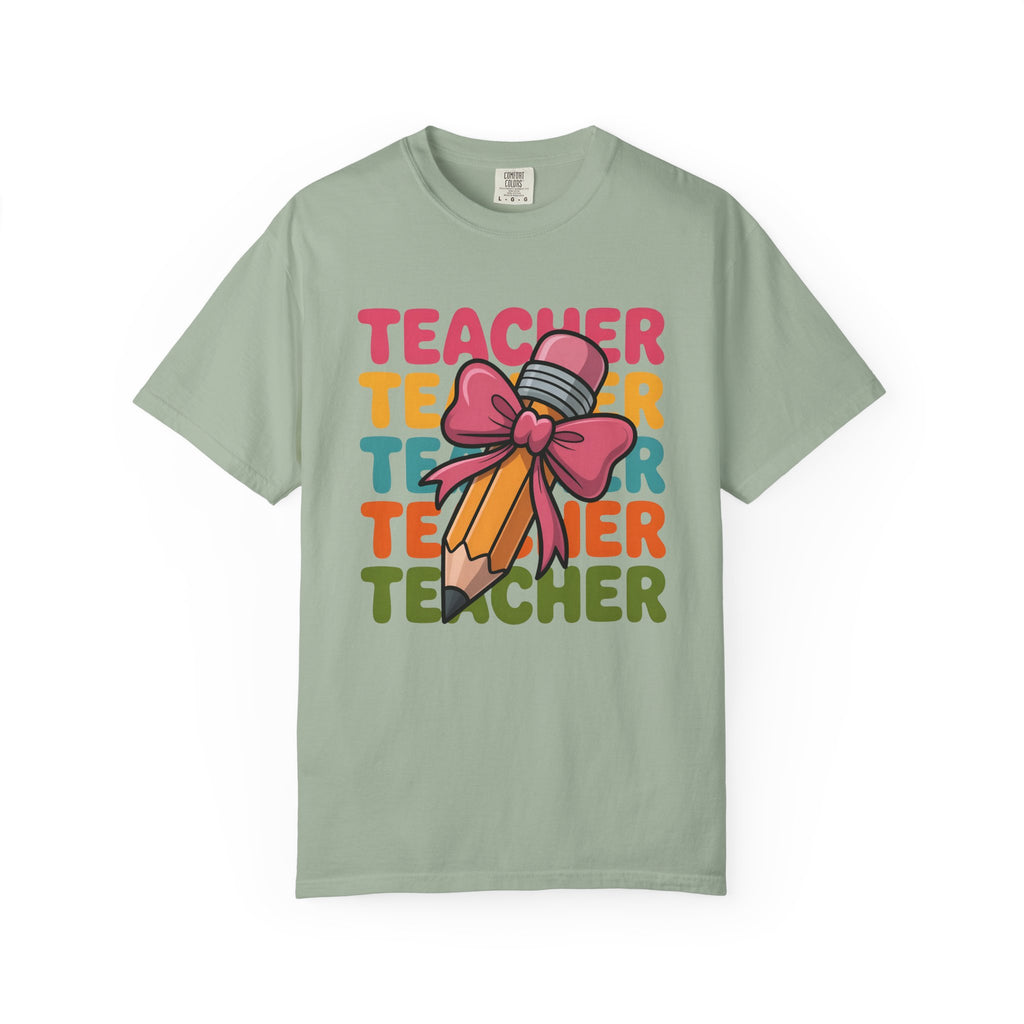 Teacher Pencil Bow Tee