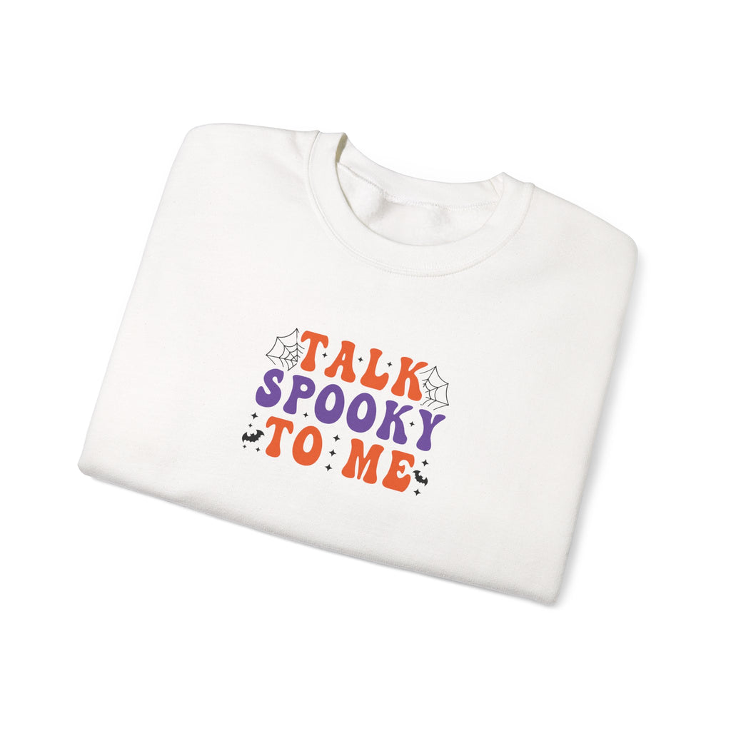 Talk Spooky To Me Crewneck Sweatshirt — Halloween Graphic Pullover