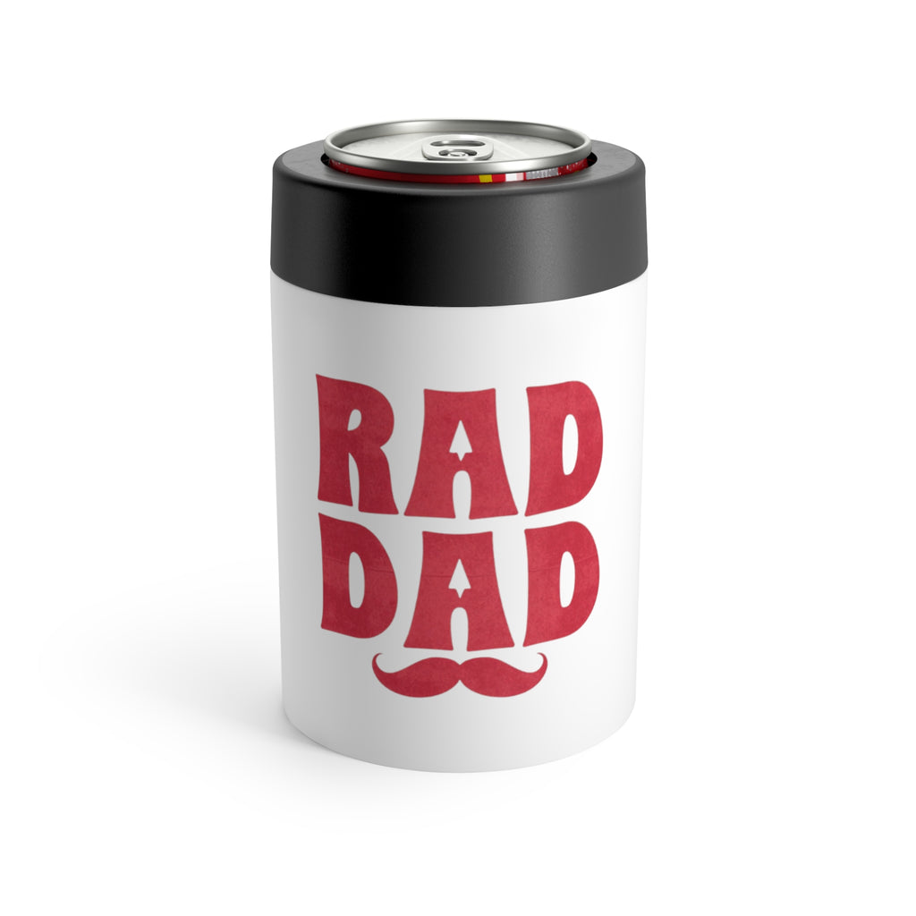 Rad Dad Can Cooler — Insulated Beer Can Holder with Mustache Design