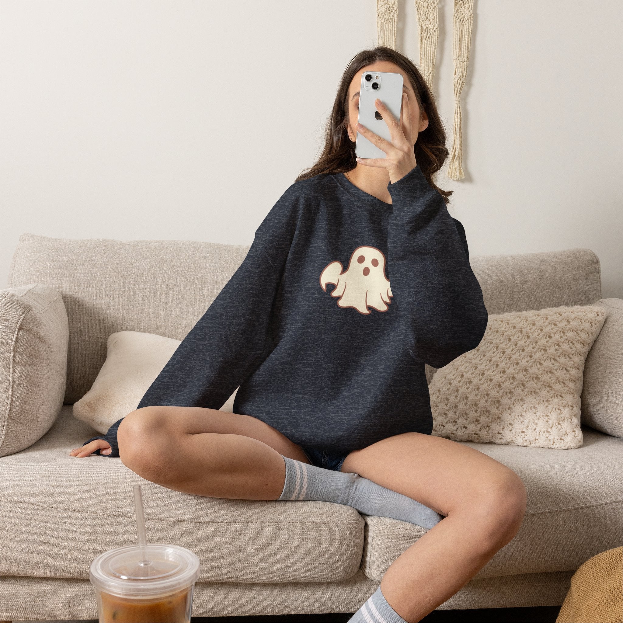 Ghost Graphic Sweatshirt — Cute Halloween Crewneck