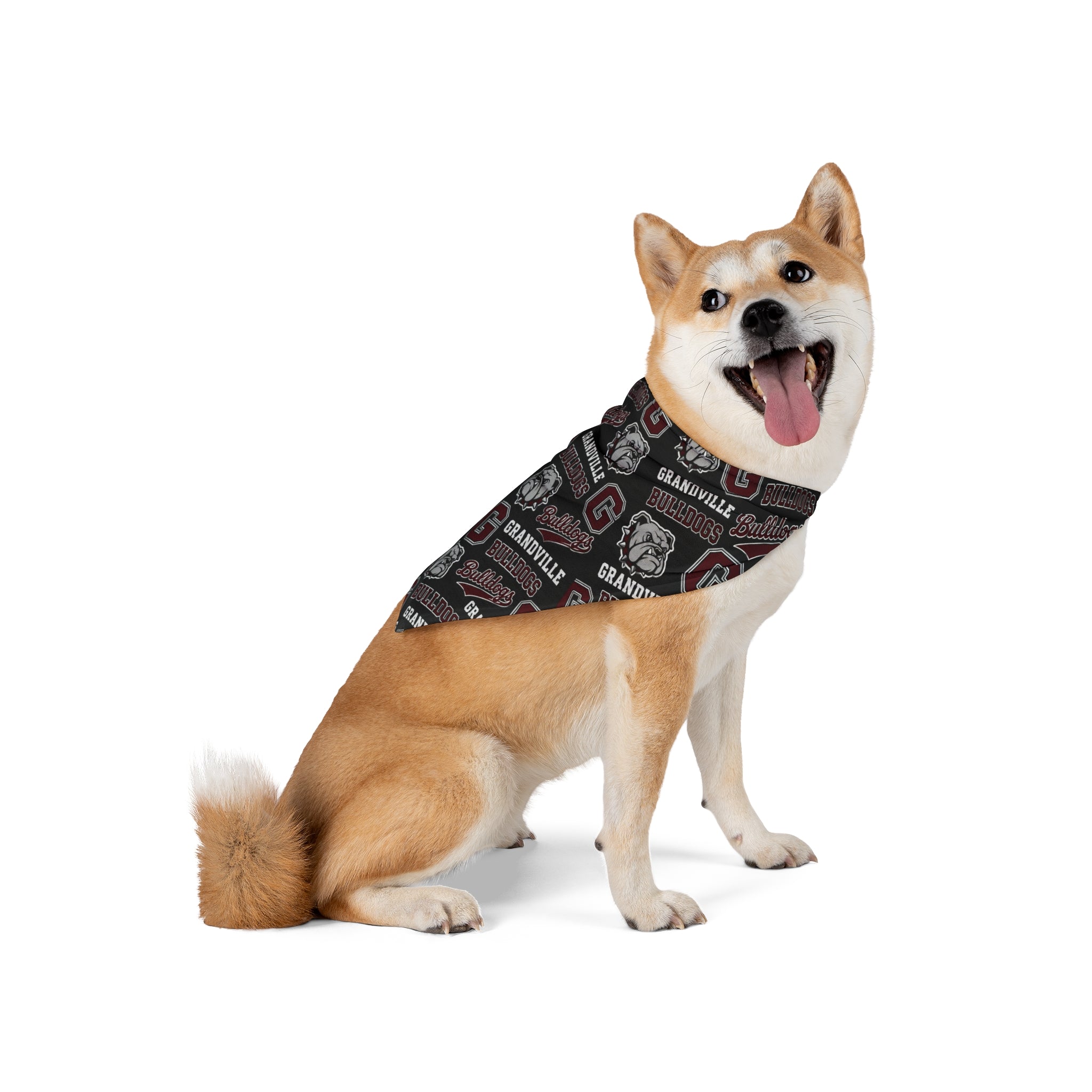 Grandville Bulldogs Pet Bandana – School Spirit Dog Bandana with Logo Pattern