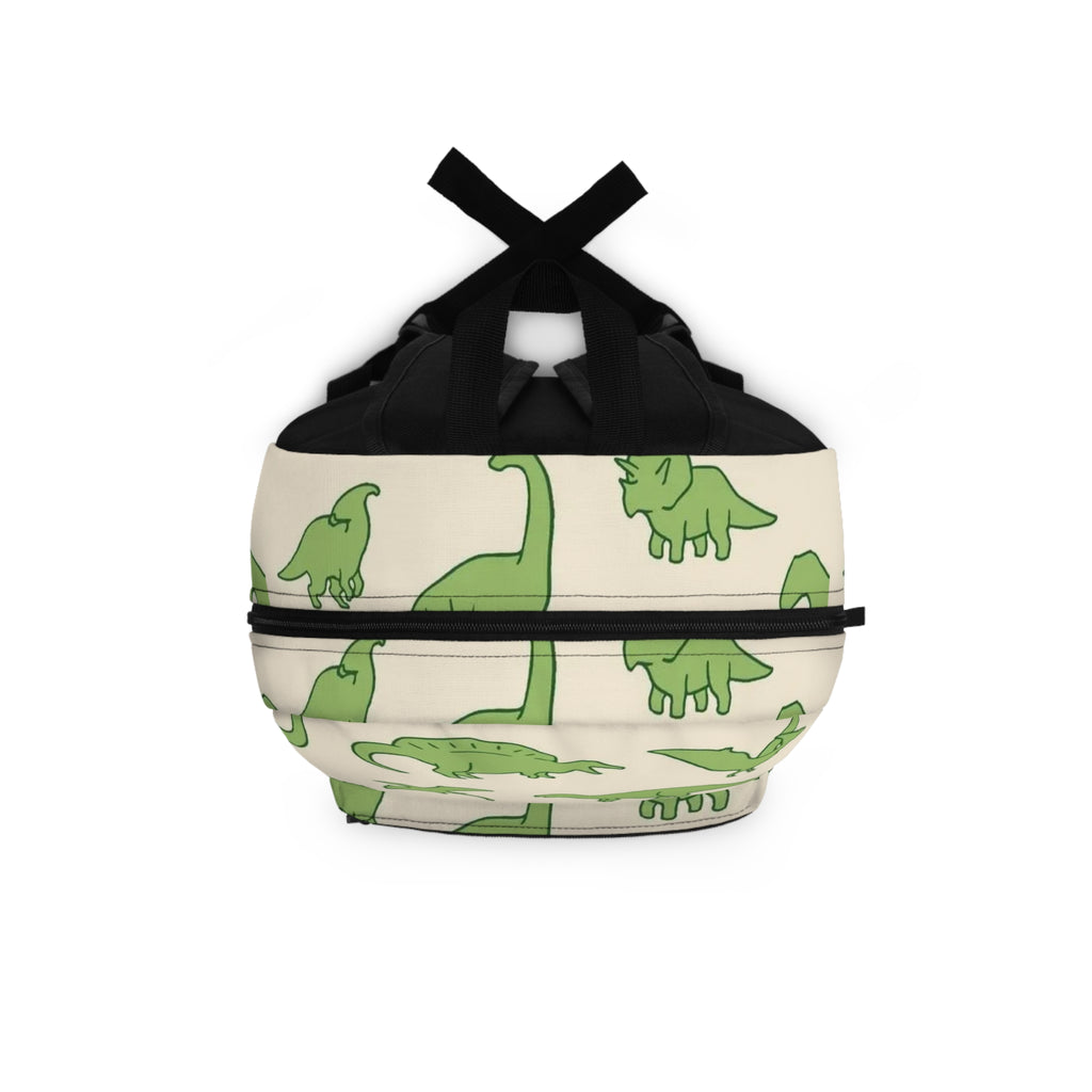 Cute Green Dinosaur Pattern Backpack — Kids' Dino School Backpack
