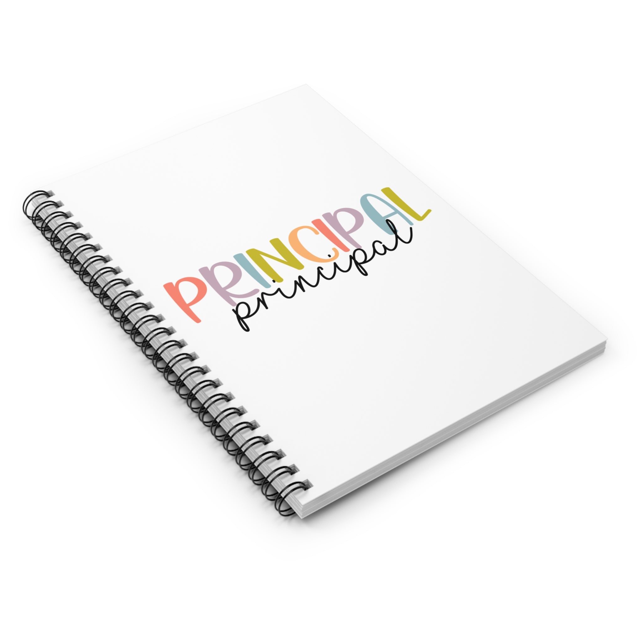 Principal Notebook – Colorful Pastel School Staff Spiral Notebook