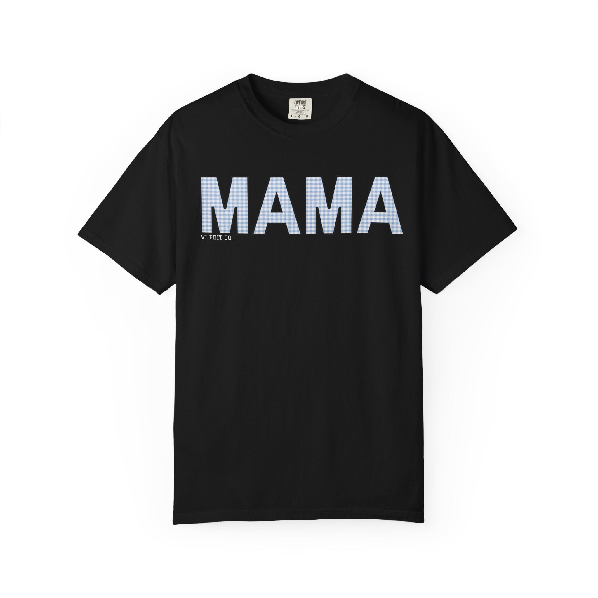 MAMA gingham block letters T-Shirt | mom shirt, mama tee