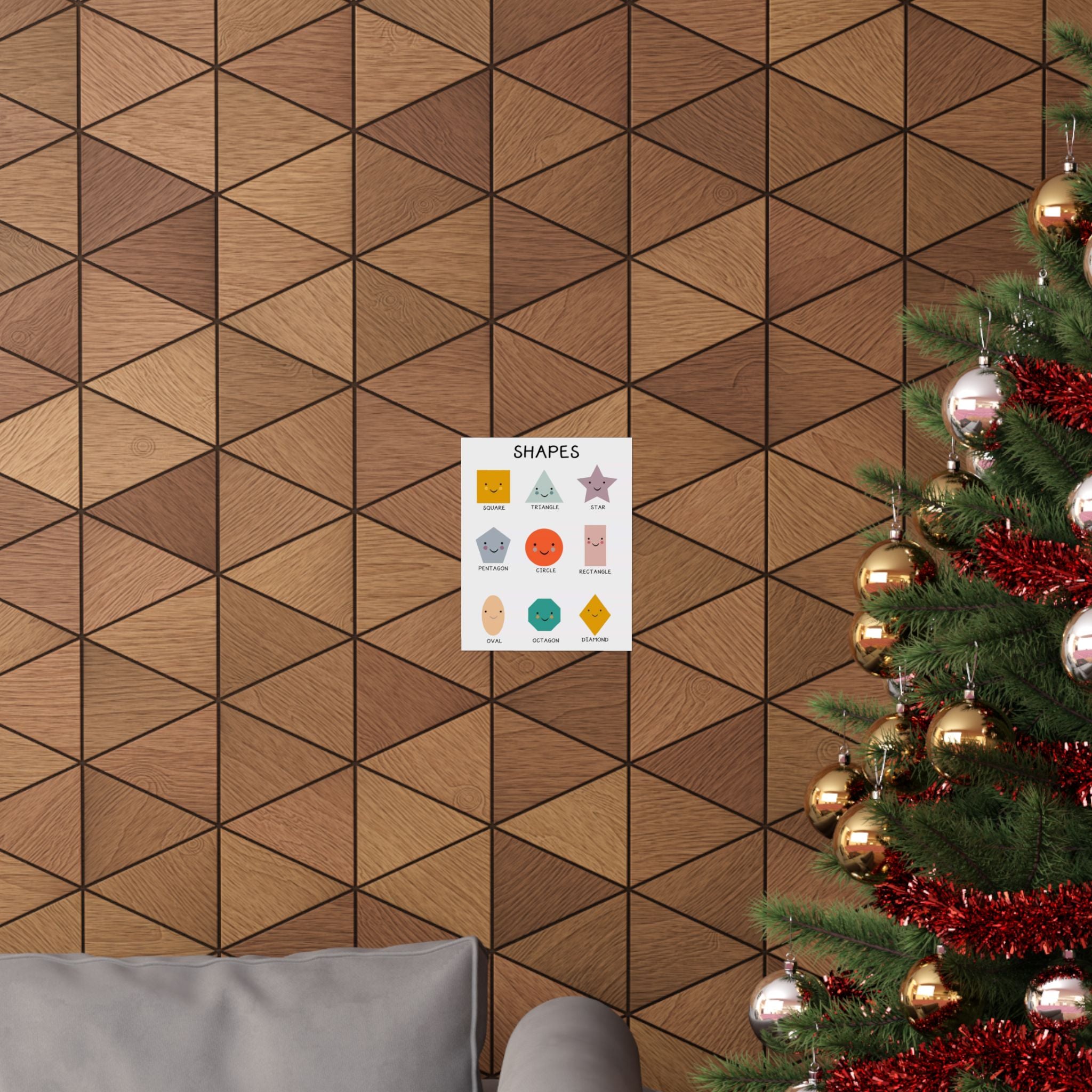 Shapes Educational Poster — Cute Kids’ Matte Wall Art
