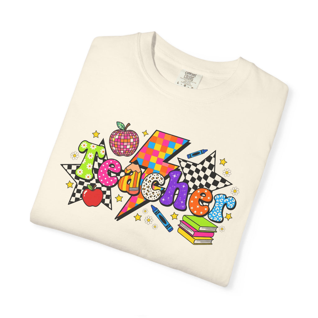 Teacher Pop Art T‑Shirt — Colorful Back-to-School Teacher Gift