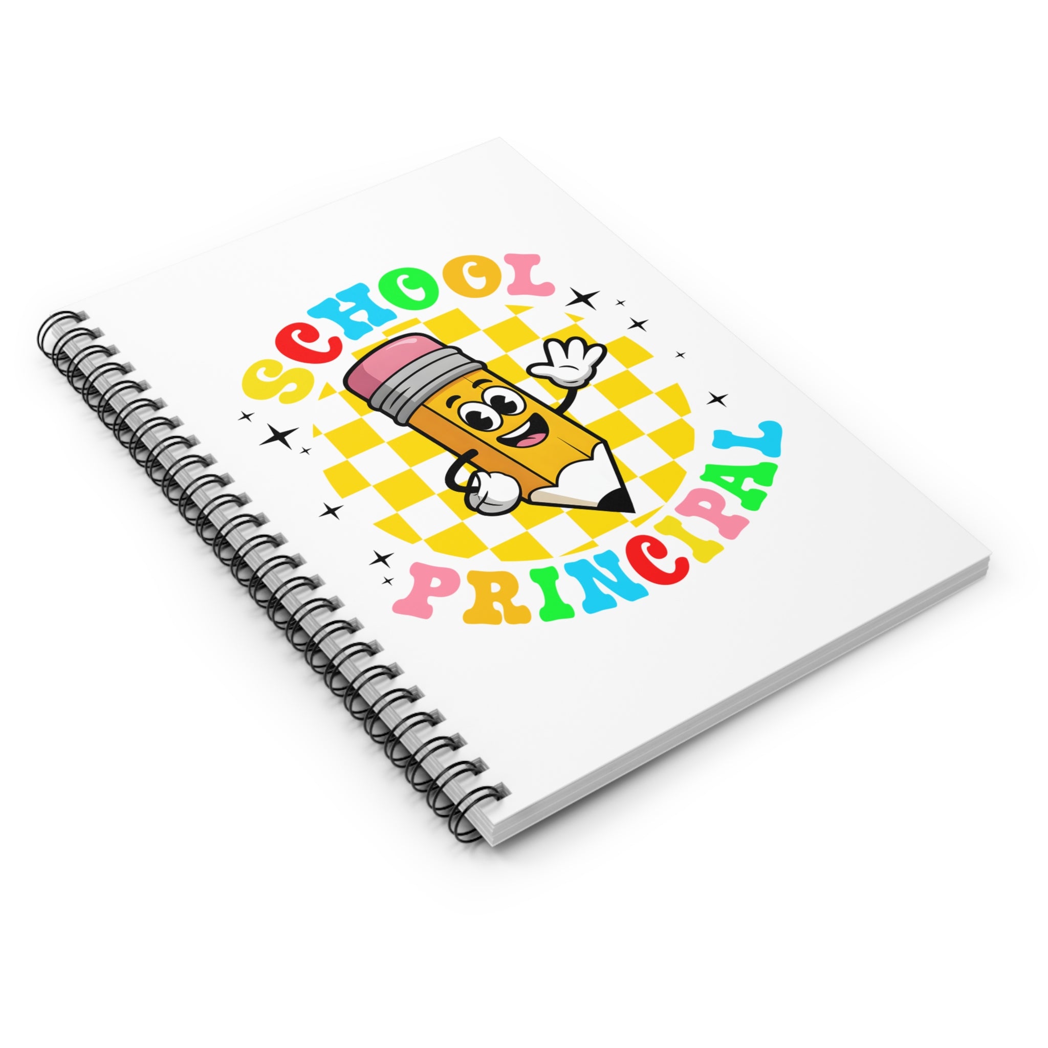 School Principal Spiral Notebook - Cute Pencil Design, Back-to-School Gift