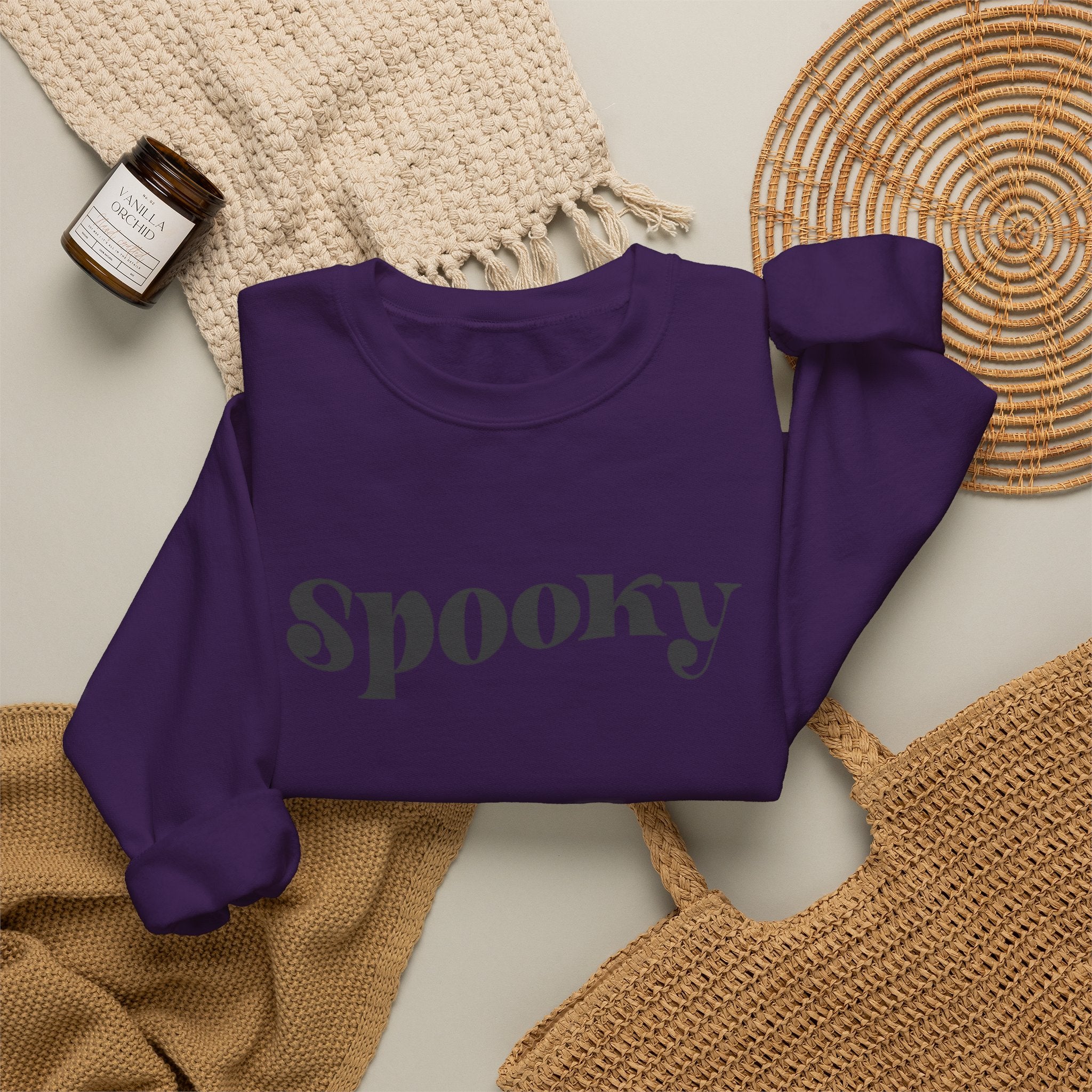 Spooky Crewneck Sweatshirt — Minimal Halloween Pullover