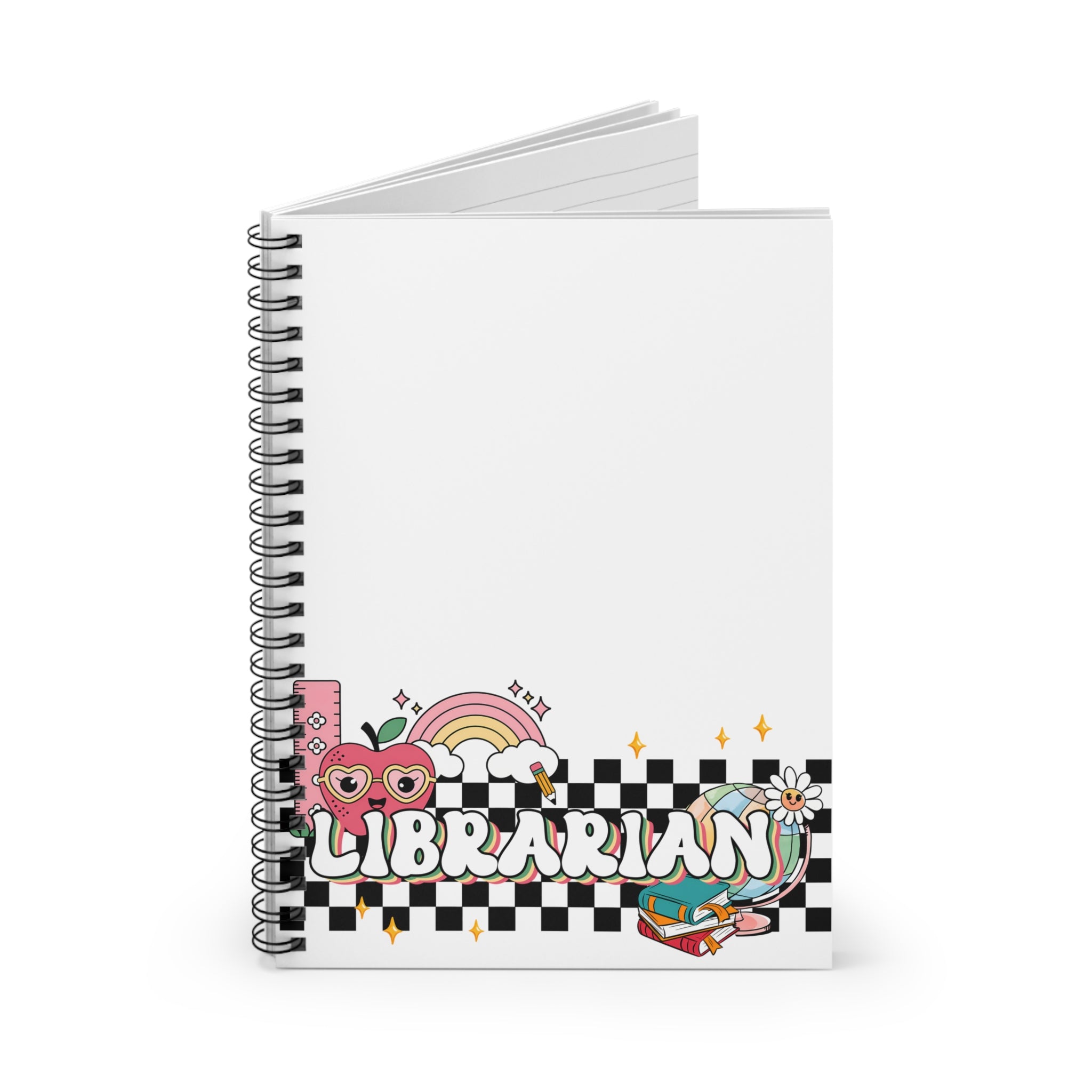 Librarian Spiral Notebook — Cute Checkerboard School Journal