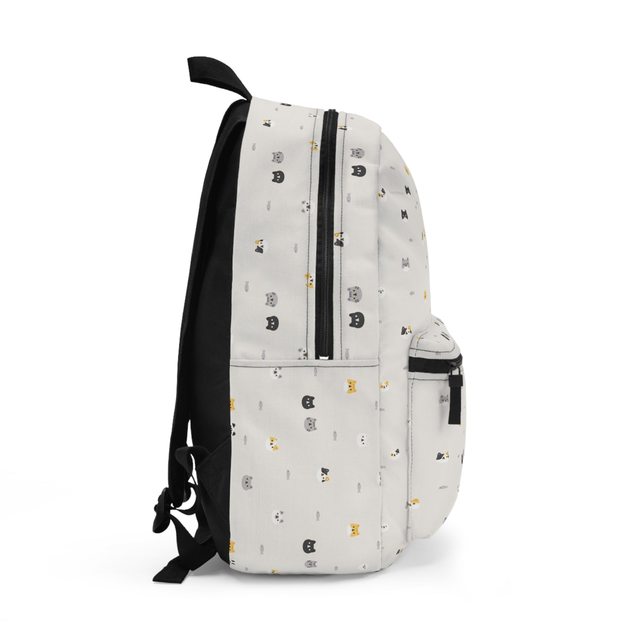 Cute Cat Pattern Backpack — White Mini Cats School Bag