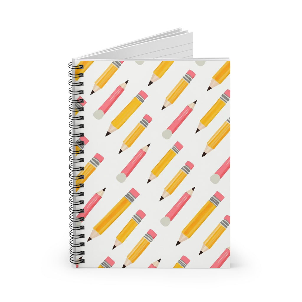 Pencil Pattern Spiral Notebook – Ruled School Journal