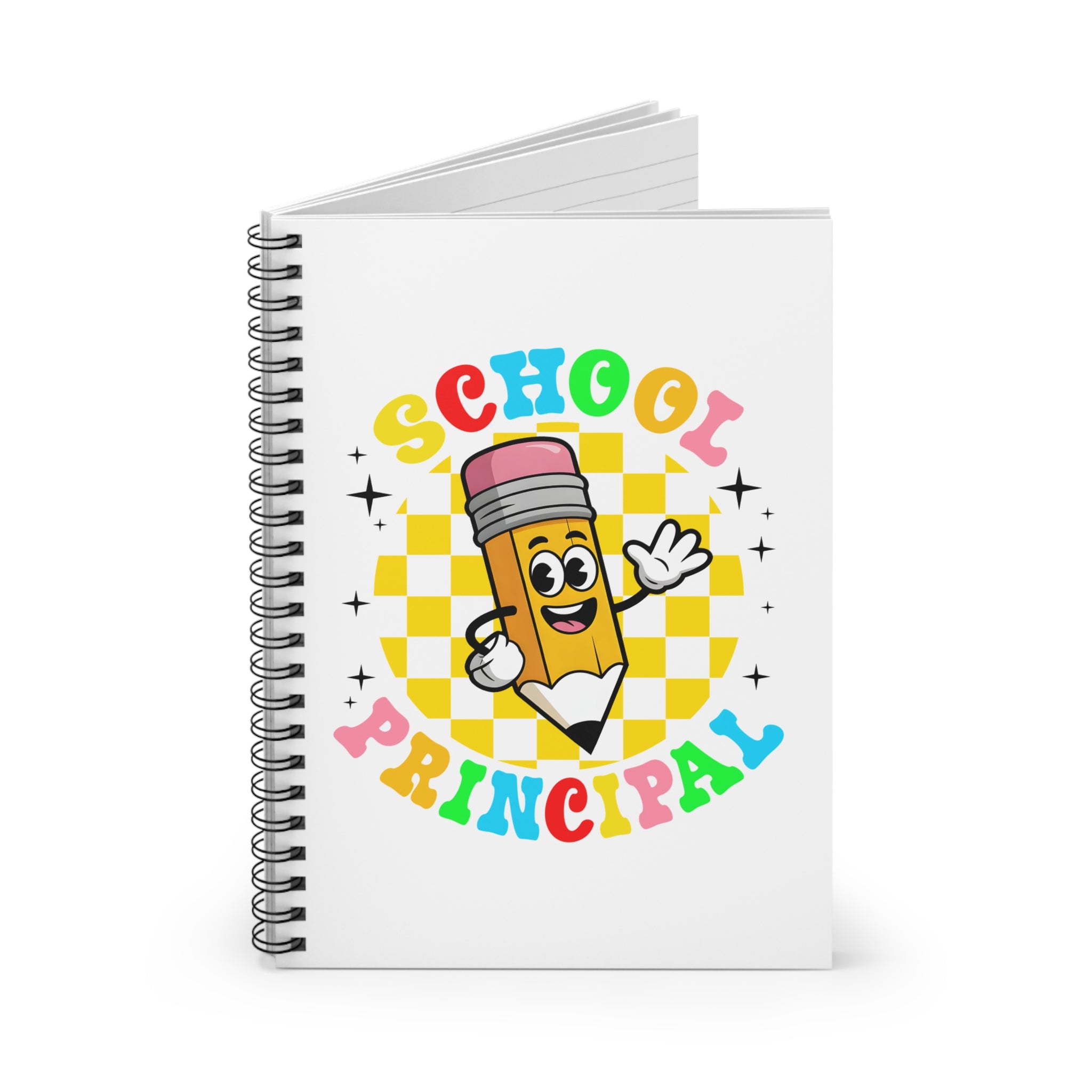 School Principal Spiral Notebook - Cute Pencil Design, Back-to-School Gift