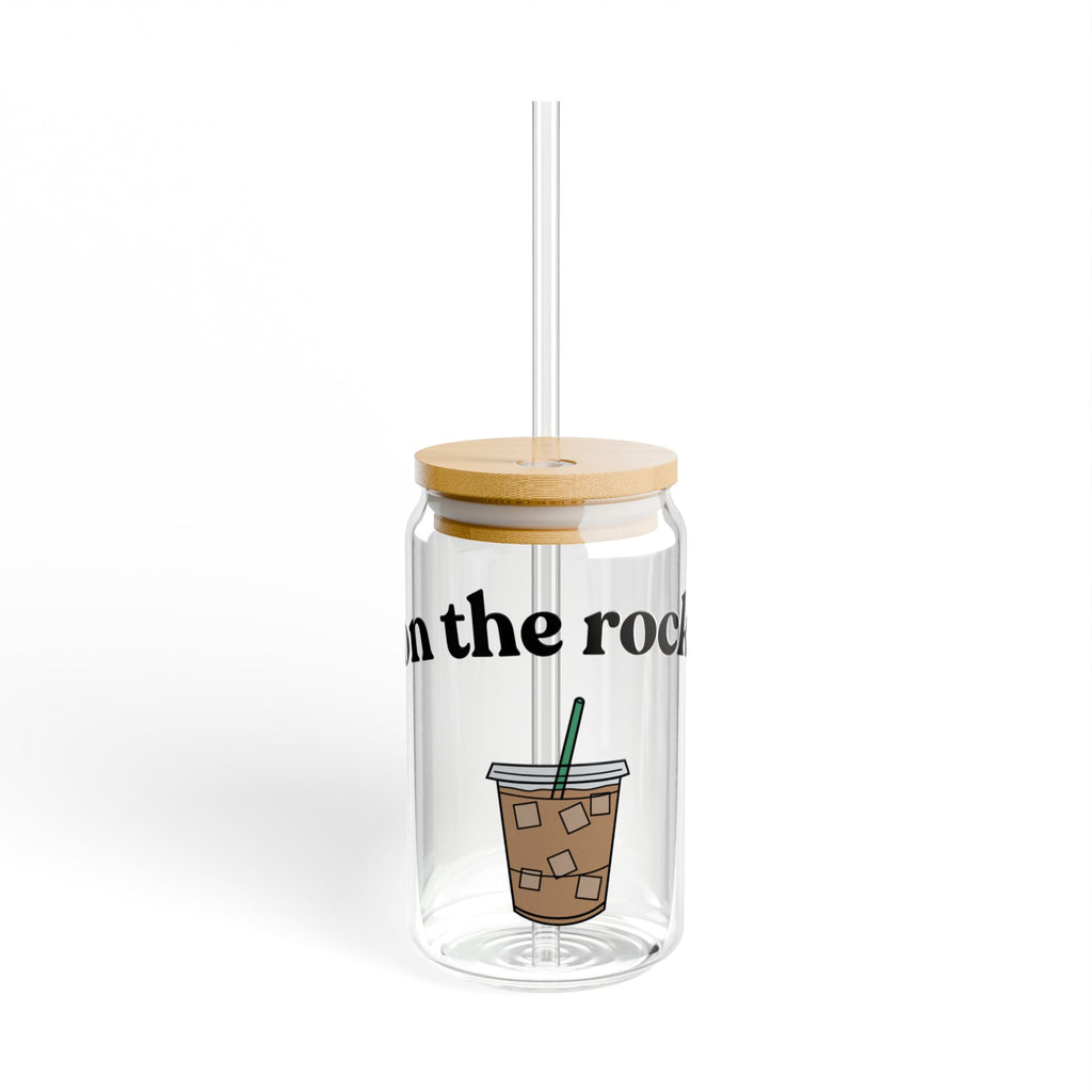 Iced Coffee Illustration Sipper Glass | 16oz
