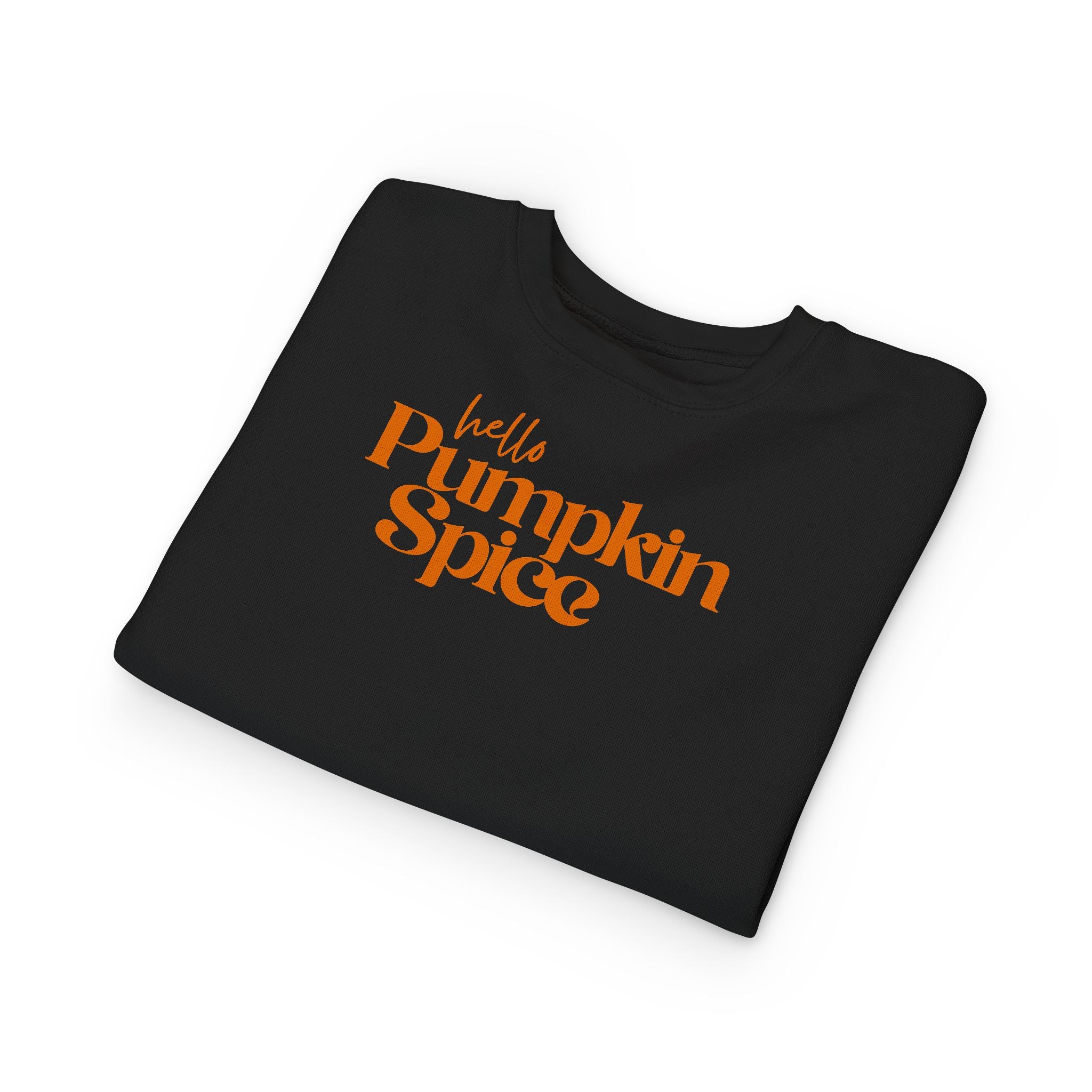 Toddler Sweatshirt - "Hello Pumpkin Spice" Fall Crewneck (Autumn Kids Sweater)