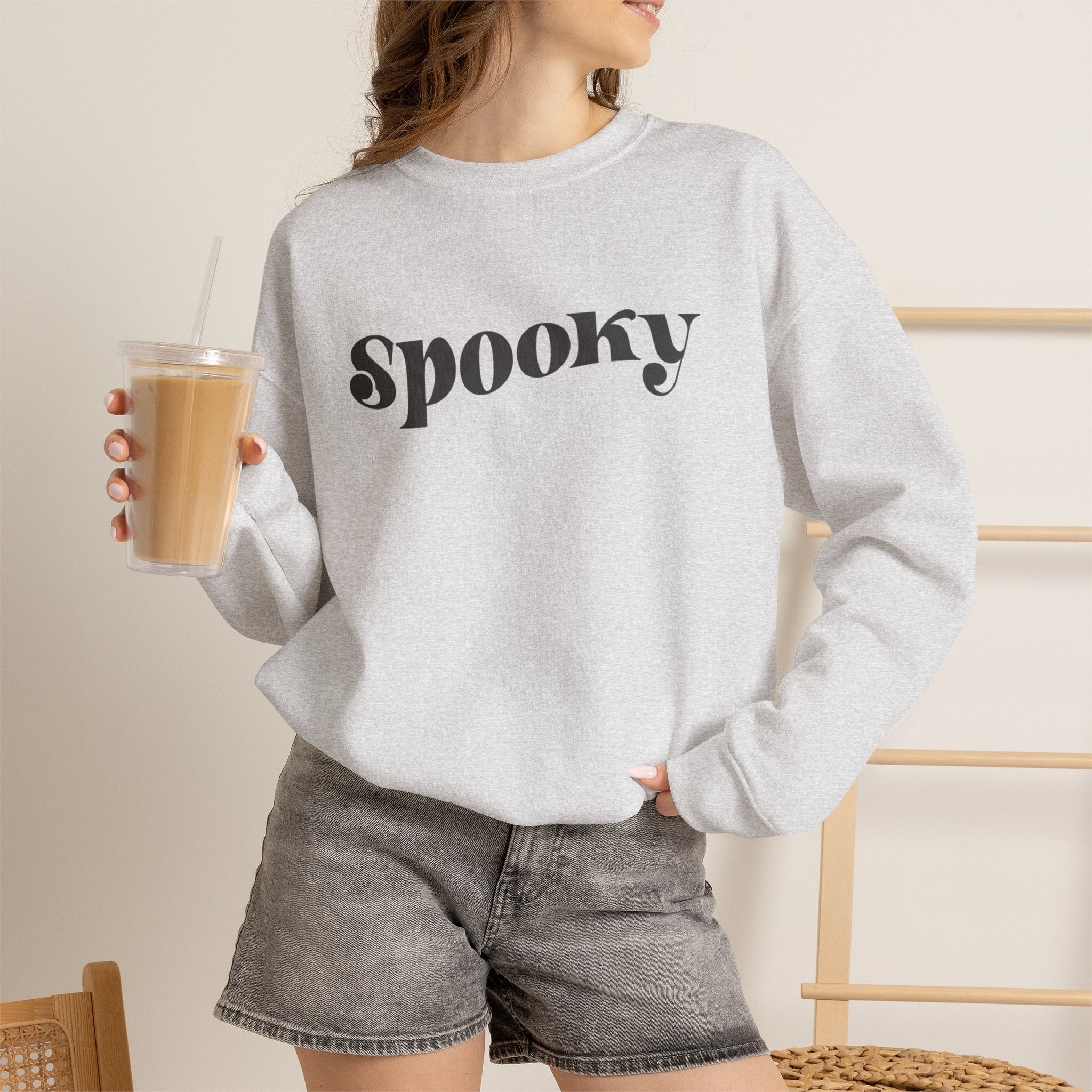Spooky Crewneck Sweatshirt — Minimal Halloween Pullover