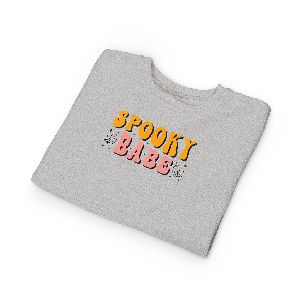 Toddler Sweatshirt — "Spooky Babe" Halloween Ghost Graphic