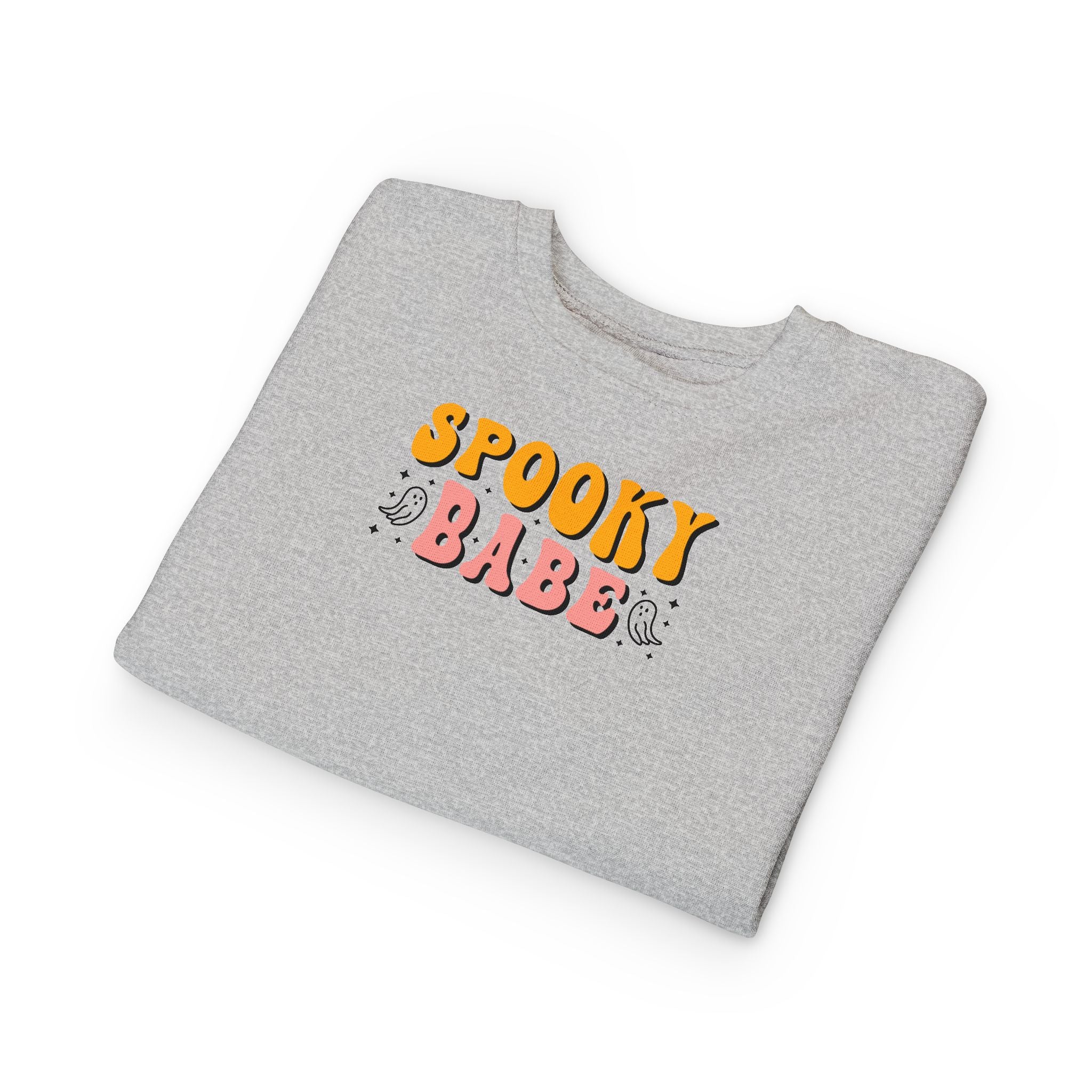 Toddler Sweatshirt — "Spooky Babe" Halloween Ghost Graphic