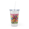 Teacher Pencil Tumbler with Straw — Colorful Teacher Gift Cup