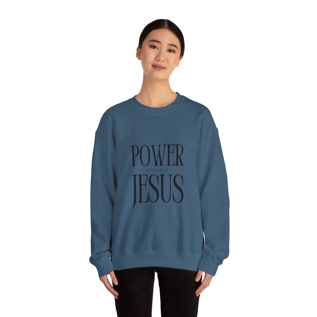 Power Jesus typography sweatshirt | Faith Christian crewneck