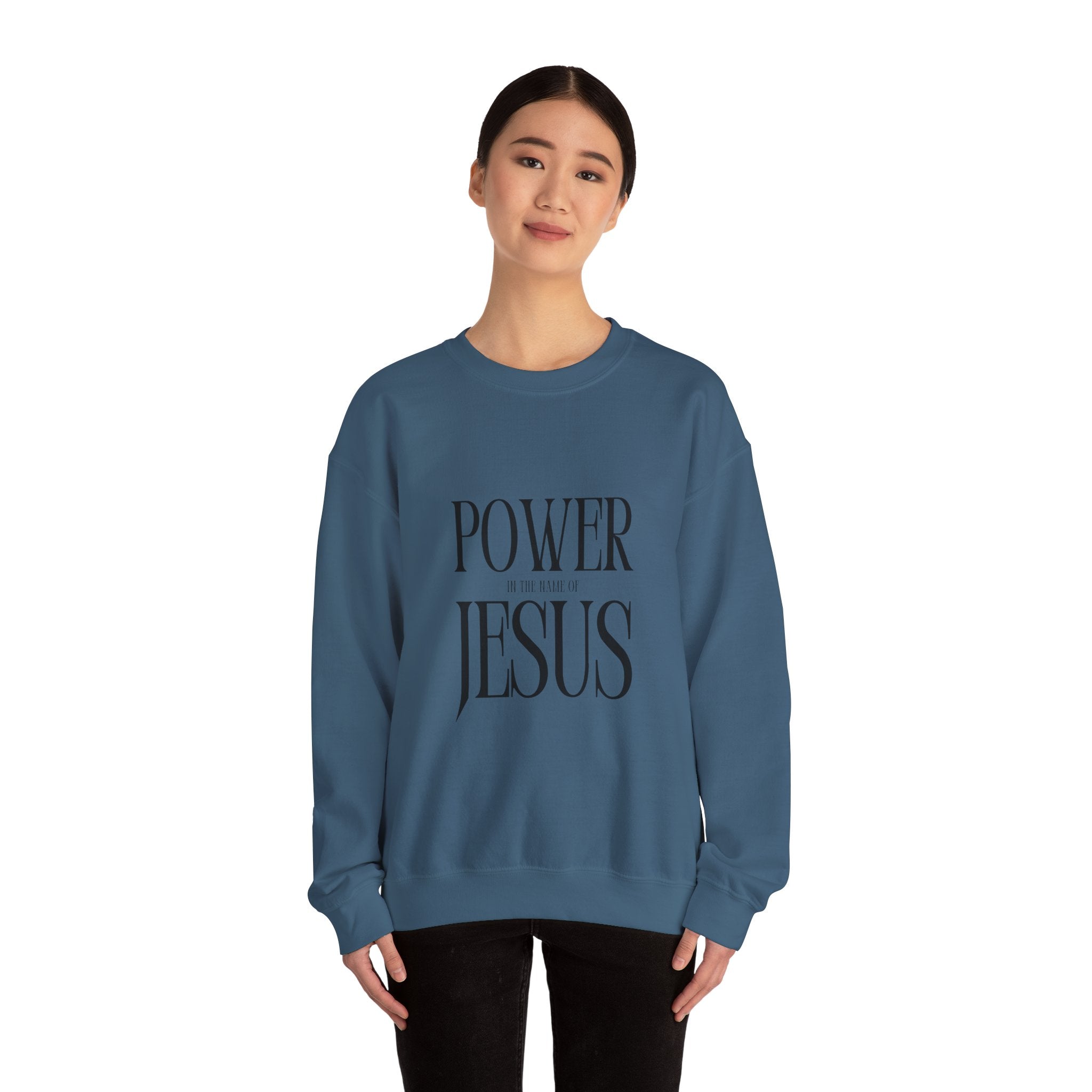 Power Jesus typography sweatshirt | Faith Christian crewneck