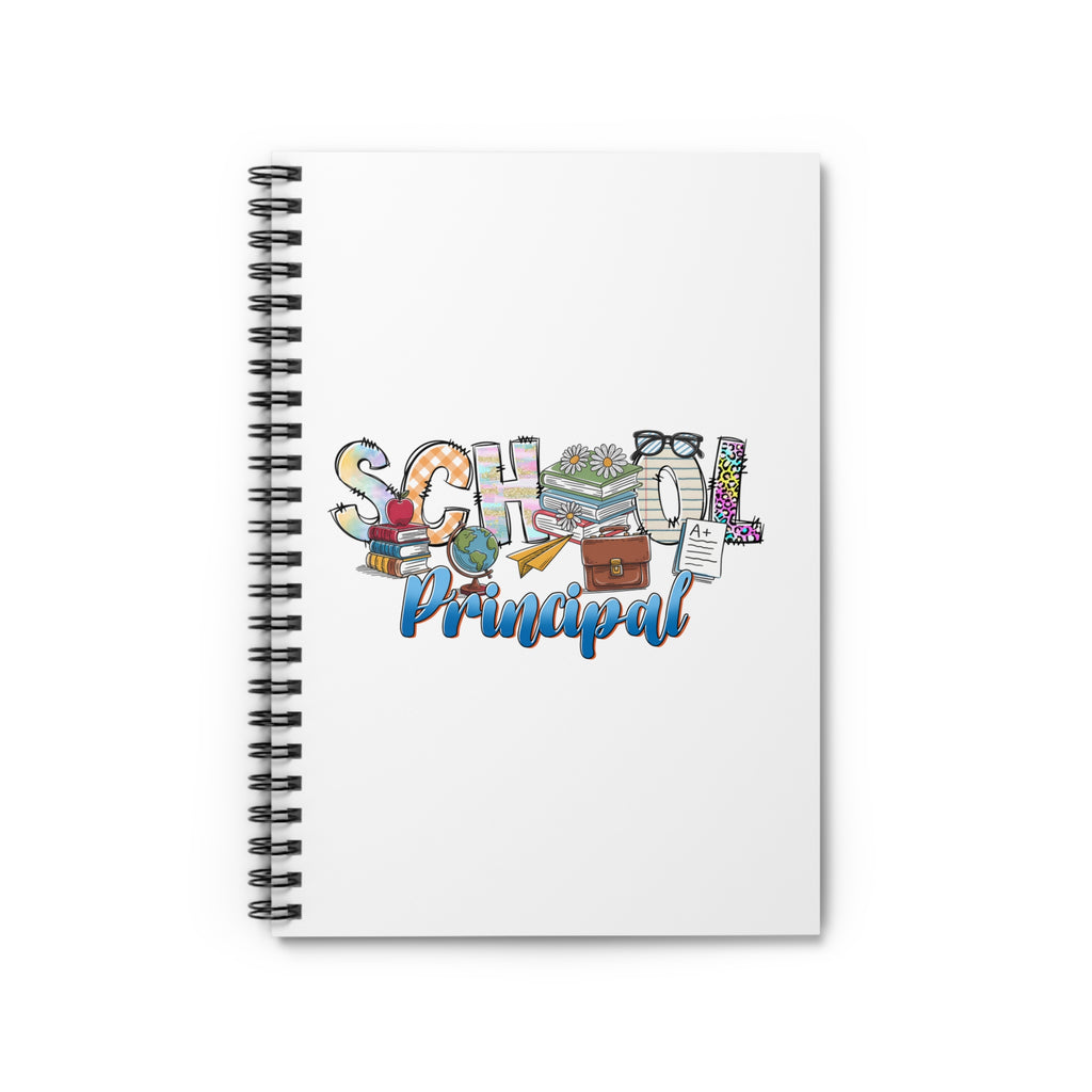 School Principal Spiral Notebook – Cute Illustrated School Supplies Design