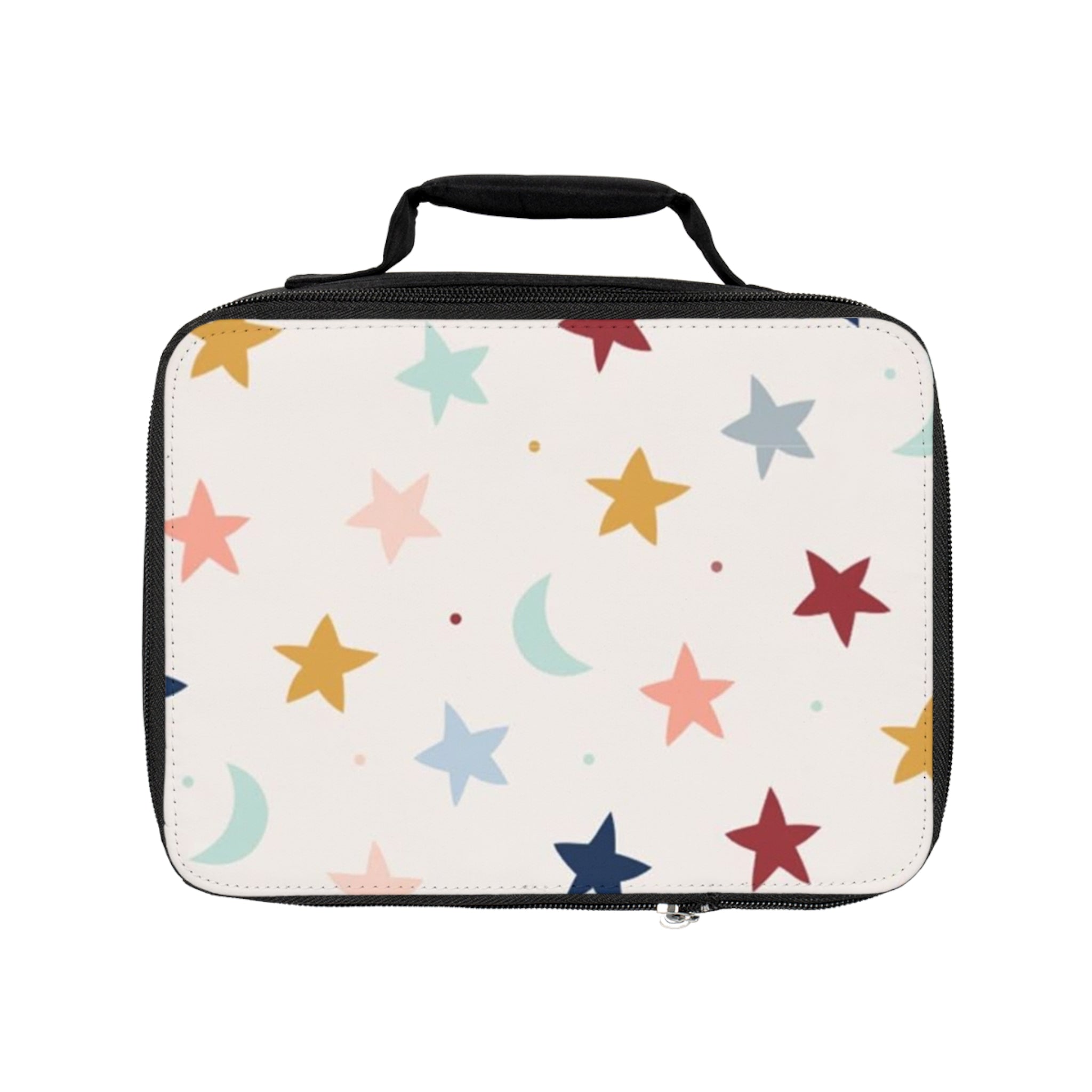 Starry Moon Pattern Lunch Bag — Colorful Kids Insulated Bento Tote