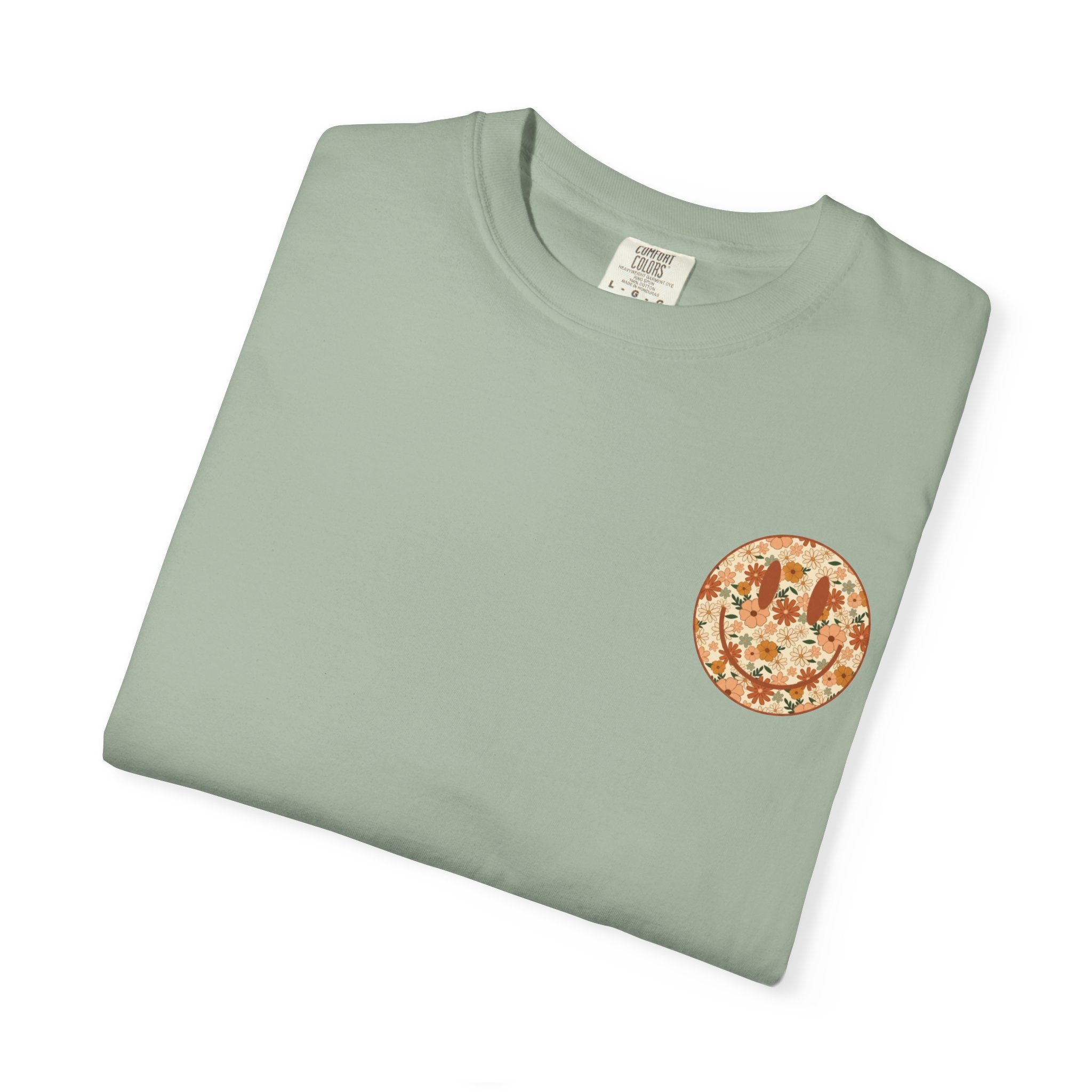 Teacher Assistant Floral Smiley T-Shirt | Retro Typography, Fall Colors