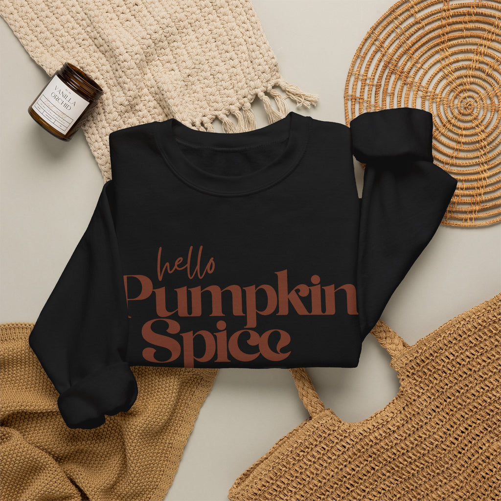 Hello Pumpkin Spice Sweatshirt — Cozy Fall Crewneck for Pumpkin Lovers