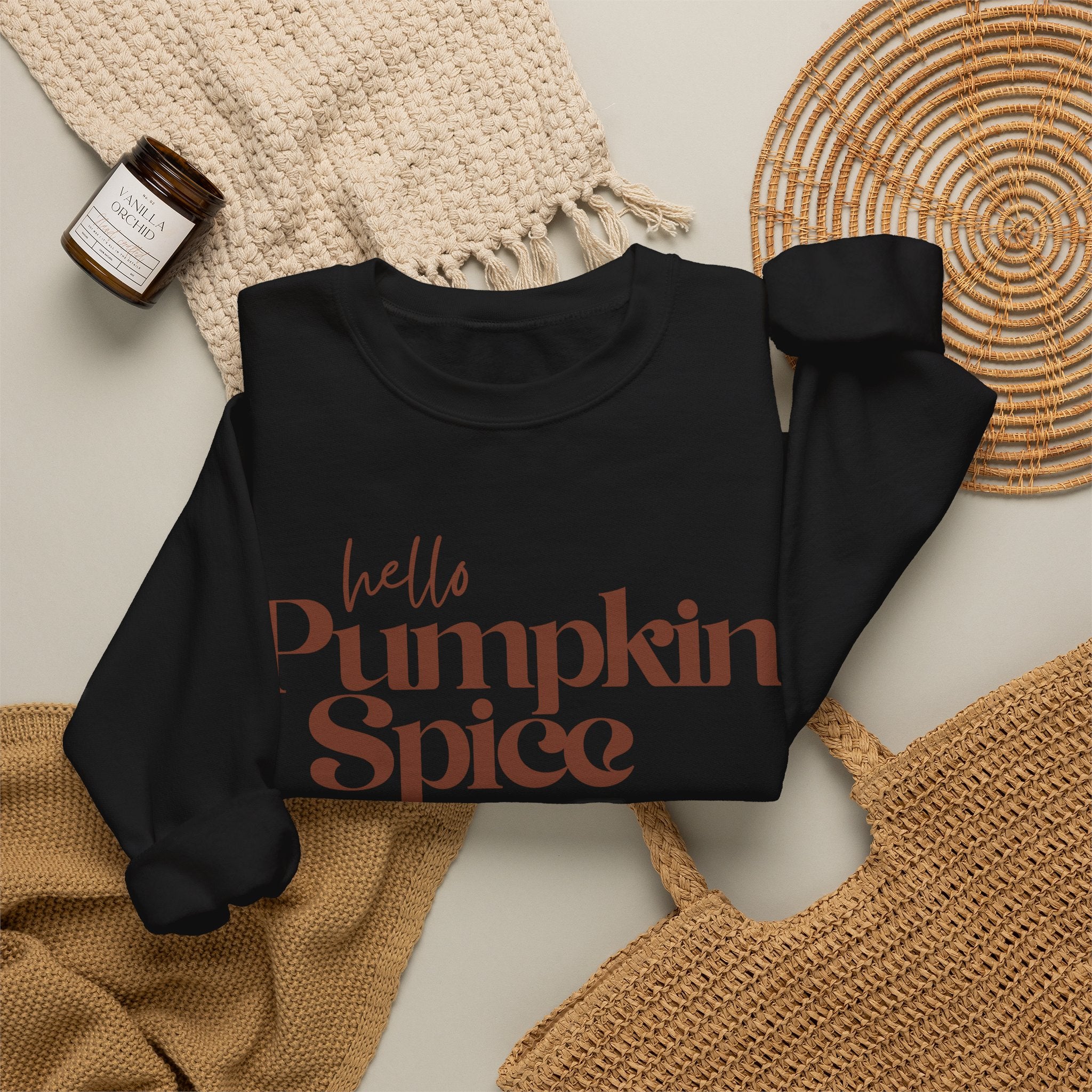 Hello Pumpkin Spice Sweatshirt — Cozy Fall Crewneck for Pumpkin Lovers