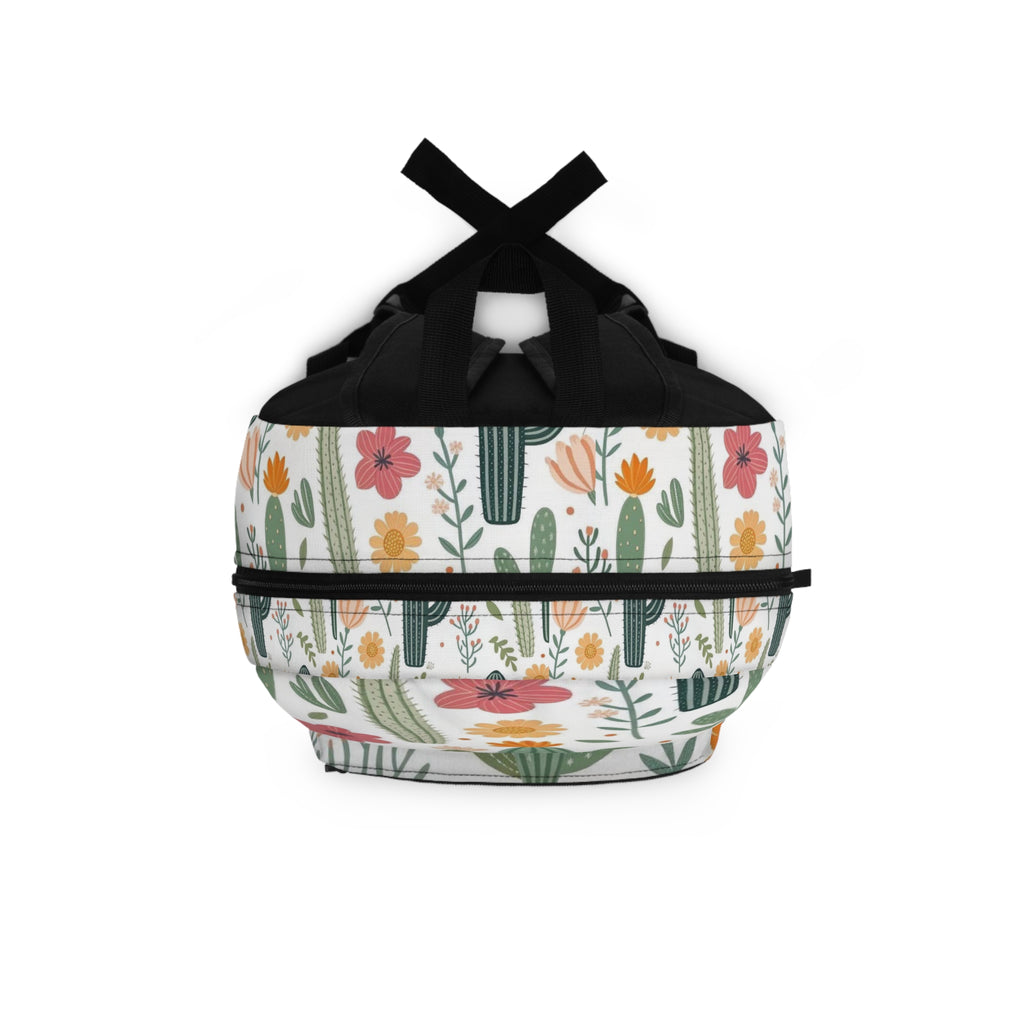 Cactus Floral Pattern Backpack — Cute Desert Succulent School Bag