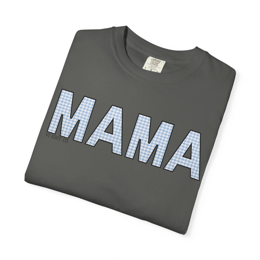 MAMA gingham block letters T-Shirt | mom shirt, mama tee