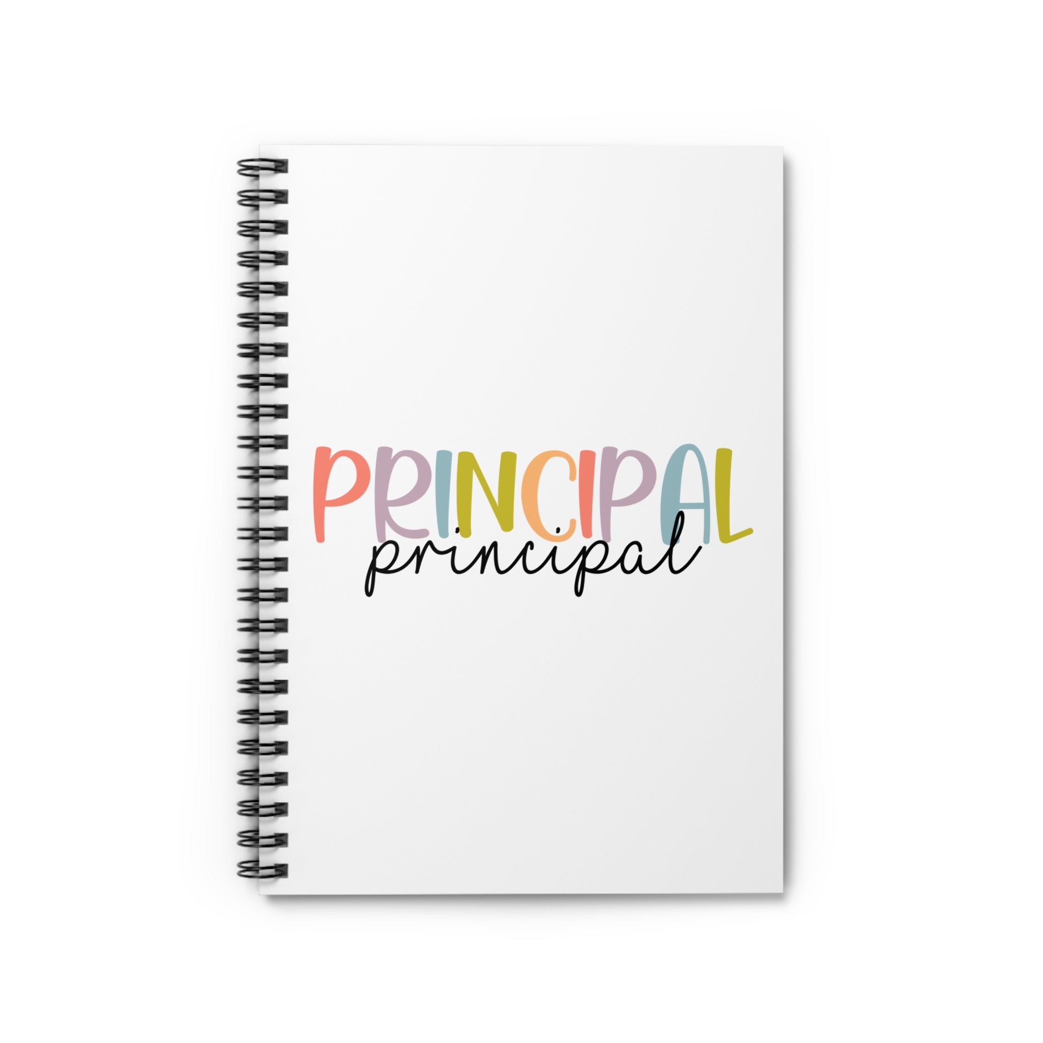 Principal Notebook – Colorful Pastel School Staff Spiral Notebook