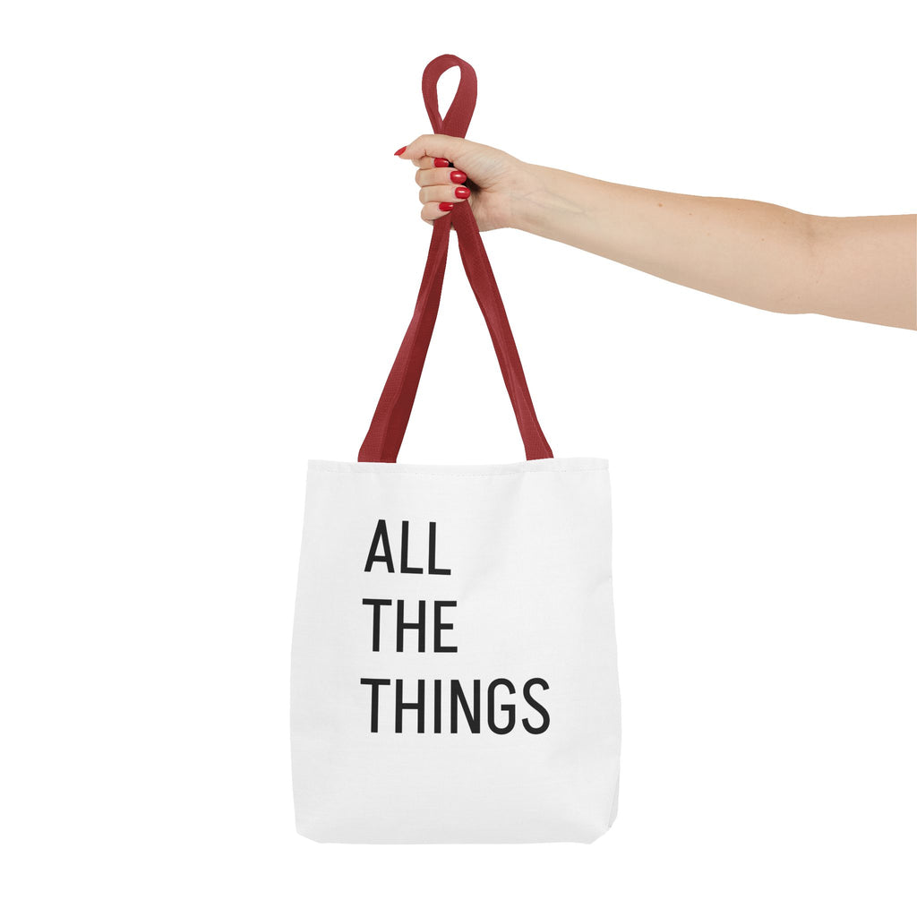 All The Things Tote Bag – Minimalist Phrase Canvas Tote for Everyday Errands