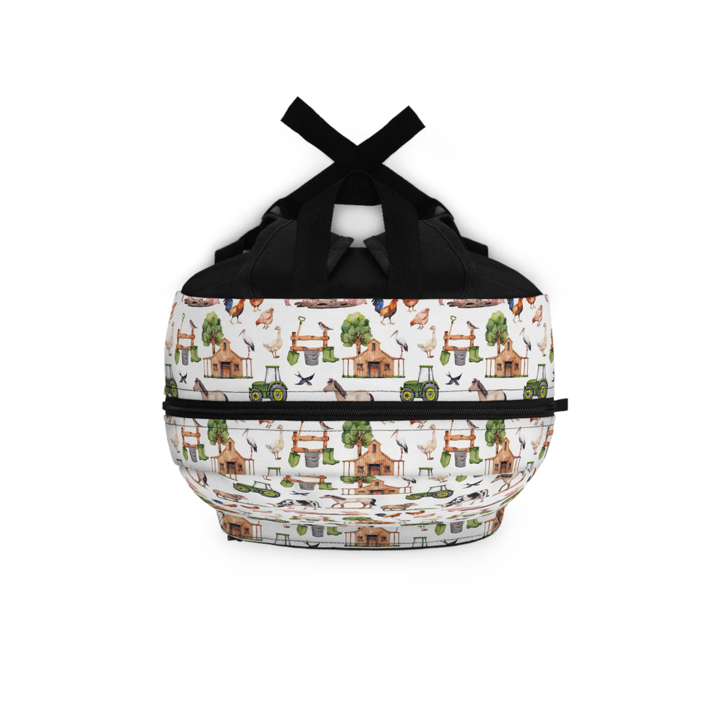 Farm Animals Pattern Backpack — Cute Country Barnyard Print School Bag