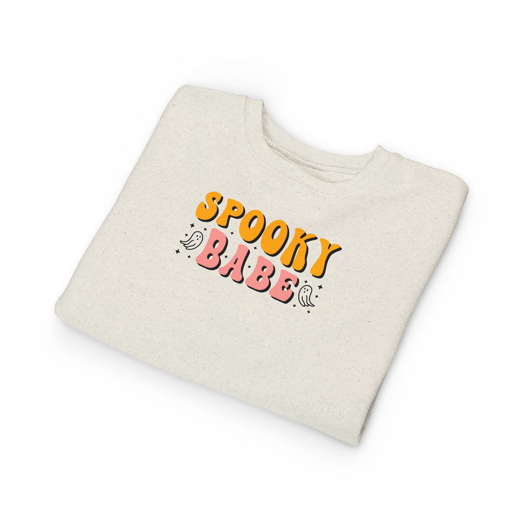 Toddler Sweatshirt — "Spooky Babe" Halloween Ghost Graphic