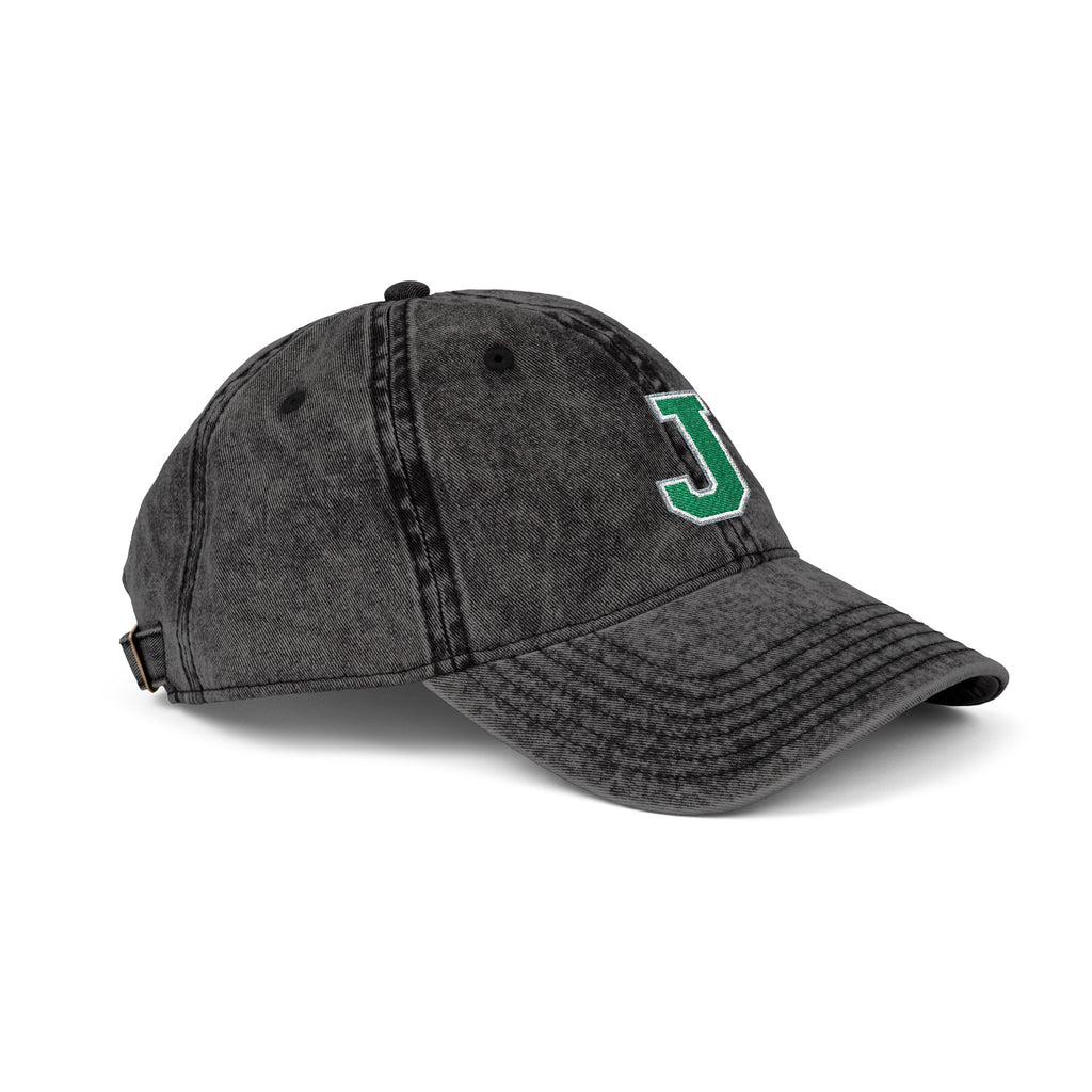 Embroidered Vintage 'J' Cap – Washed Baseball Hat