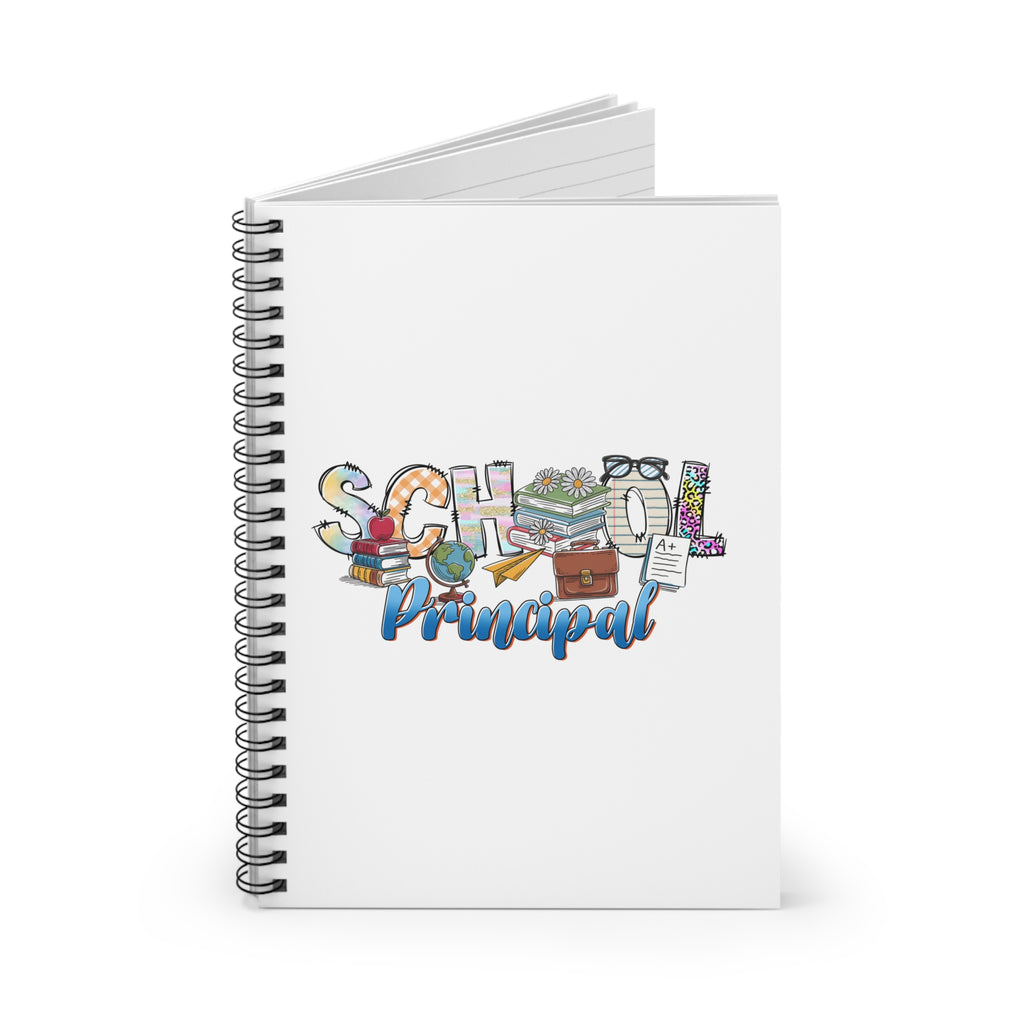 School Principal Spiral Notebook – Cute Illustrated School Supplies Design