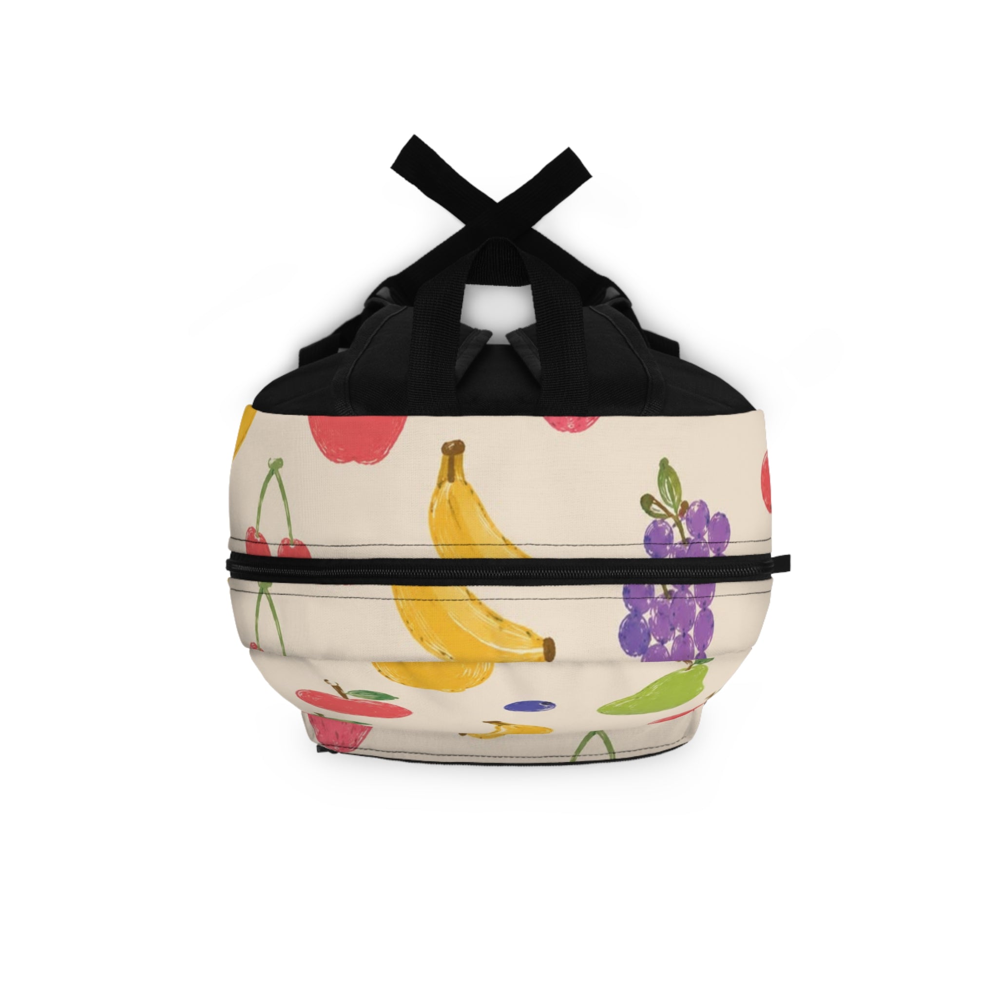 Fruit Pattern Backpack – Watercolor Apples, Bananas & Pears Print