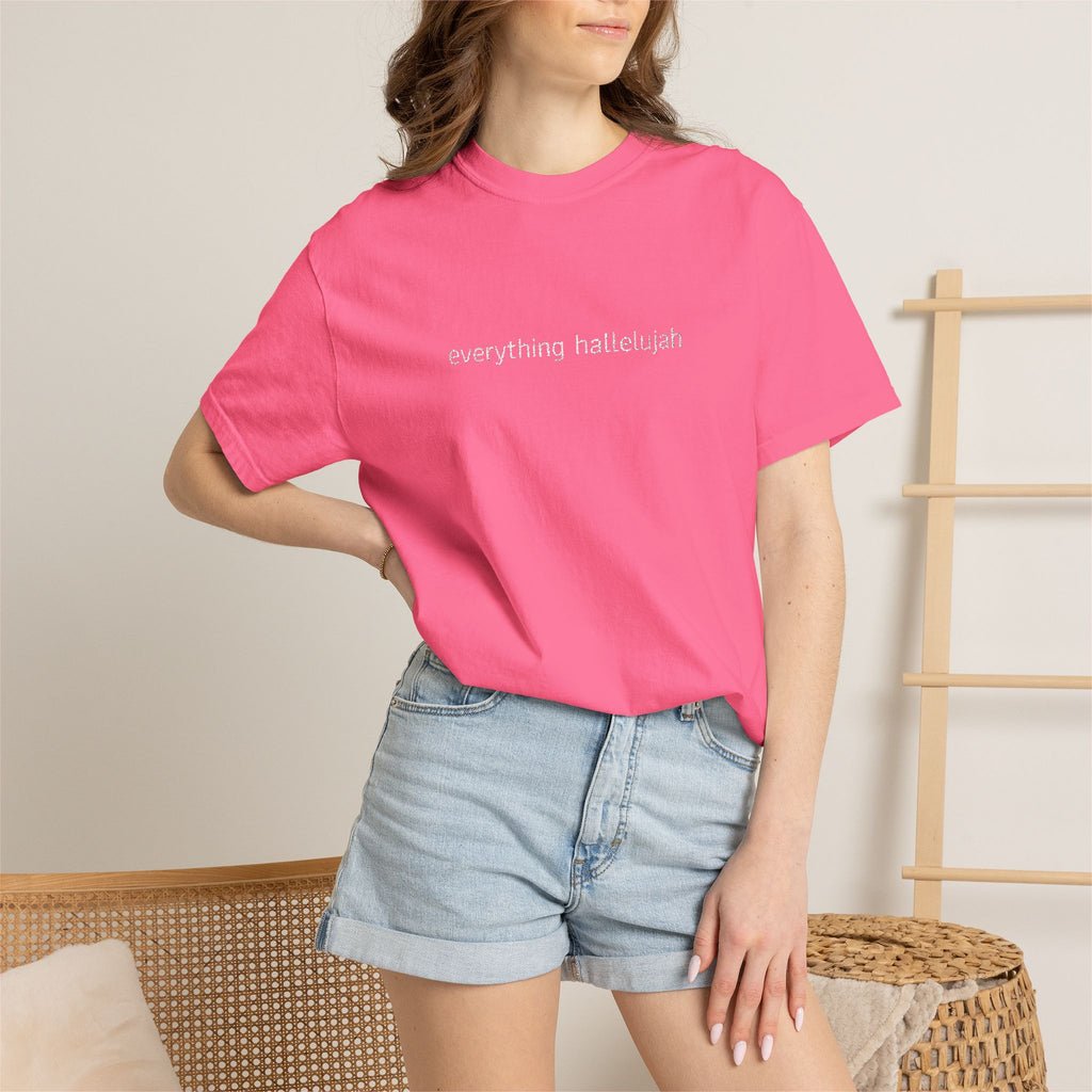 Everything Hallelujah embroidered T-shirt | religious typography, gospel